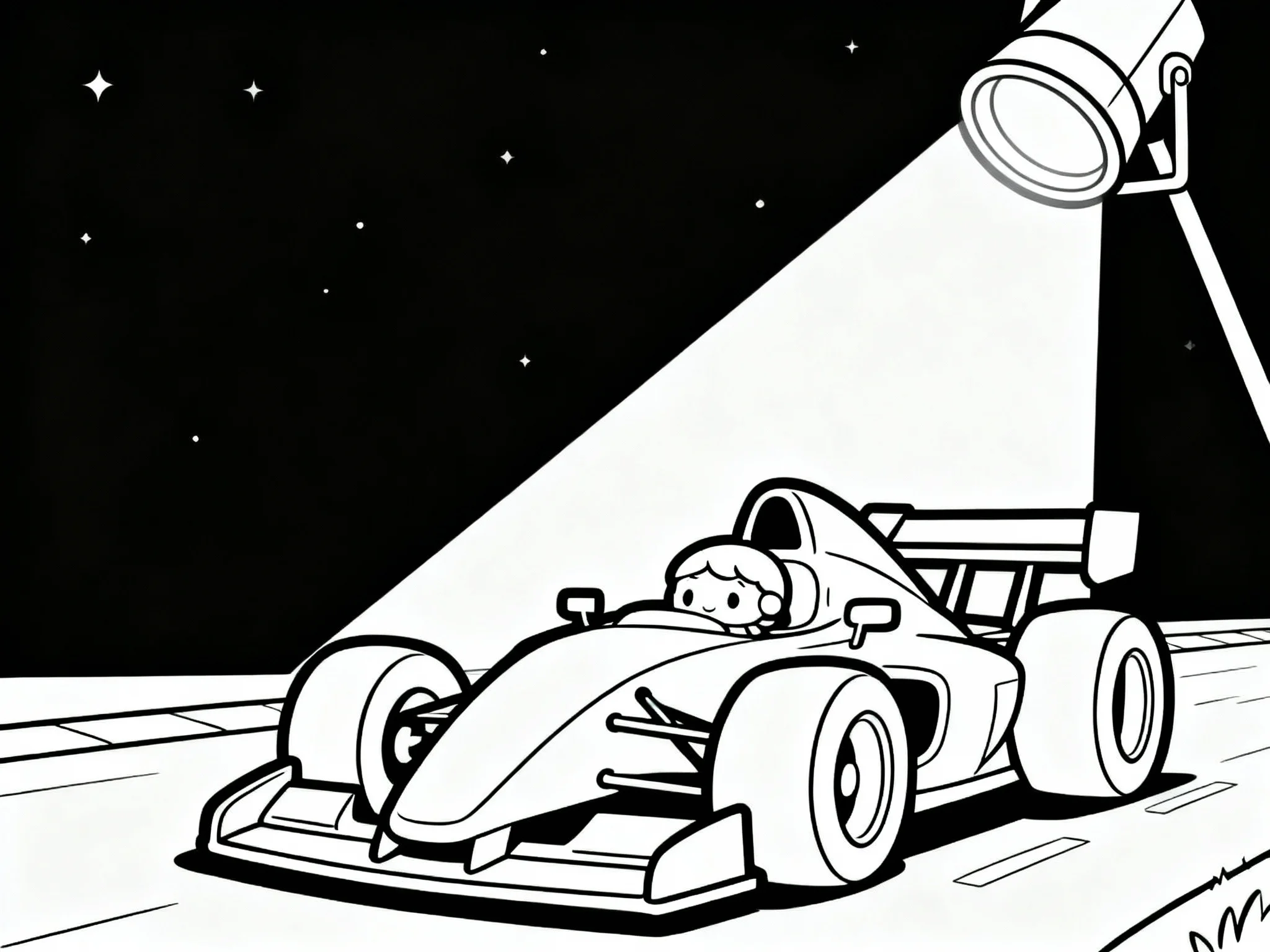 Race Car with Spotlight