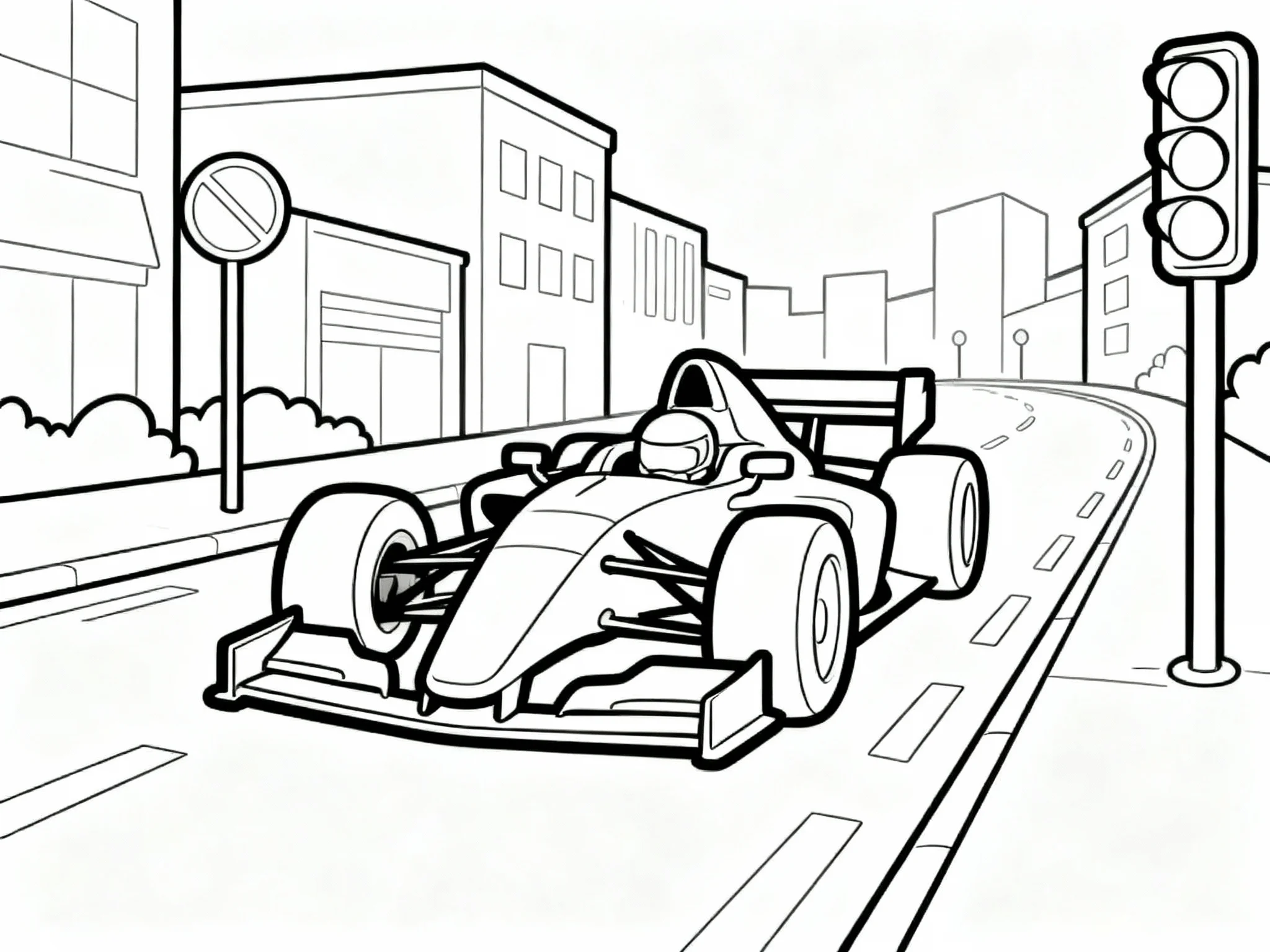 Race Car on City Streets