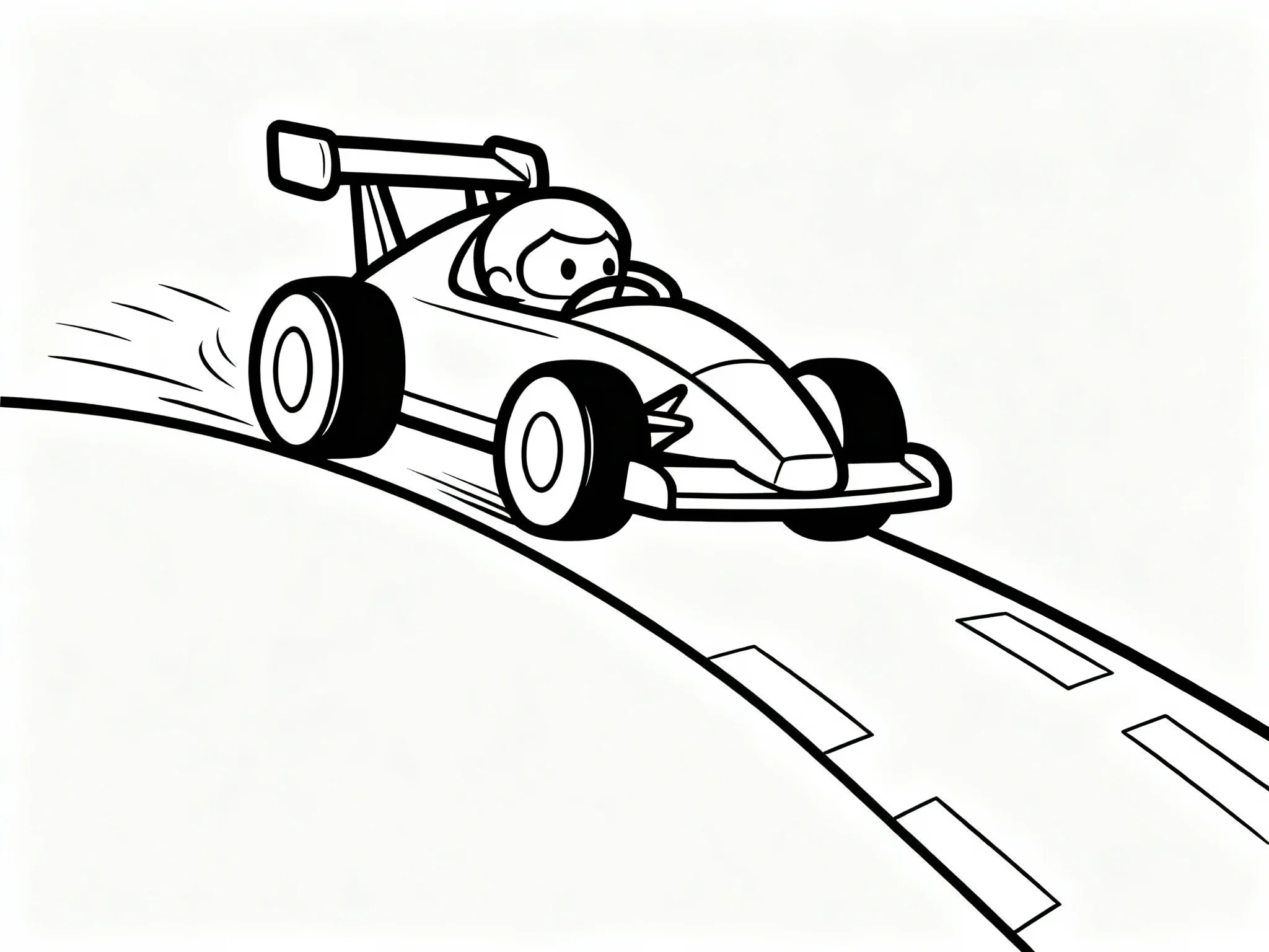 Race Car Going Downhill