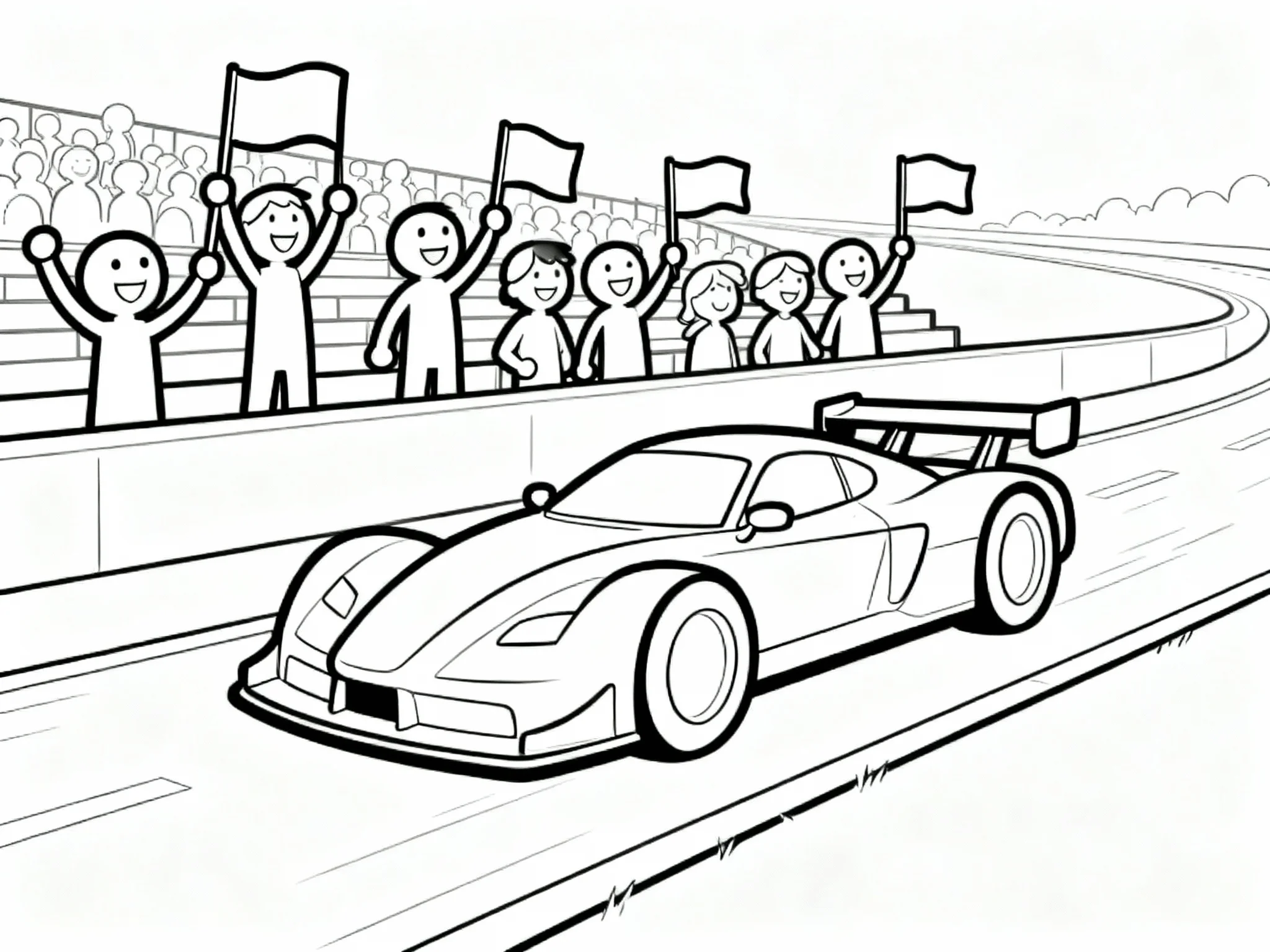 Race Car with Spectators