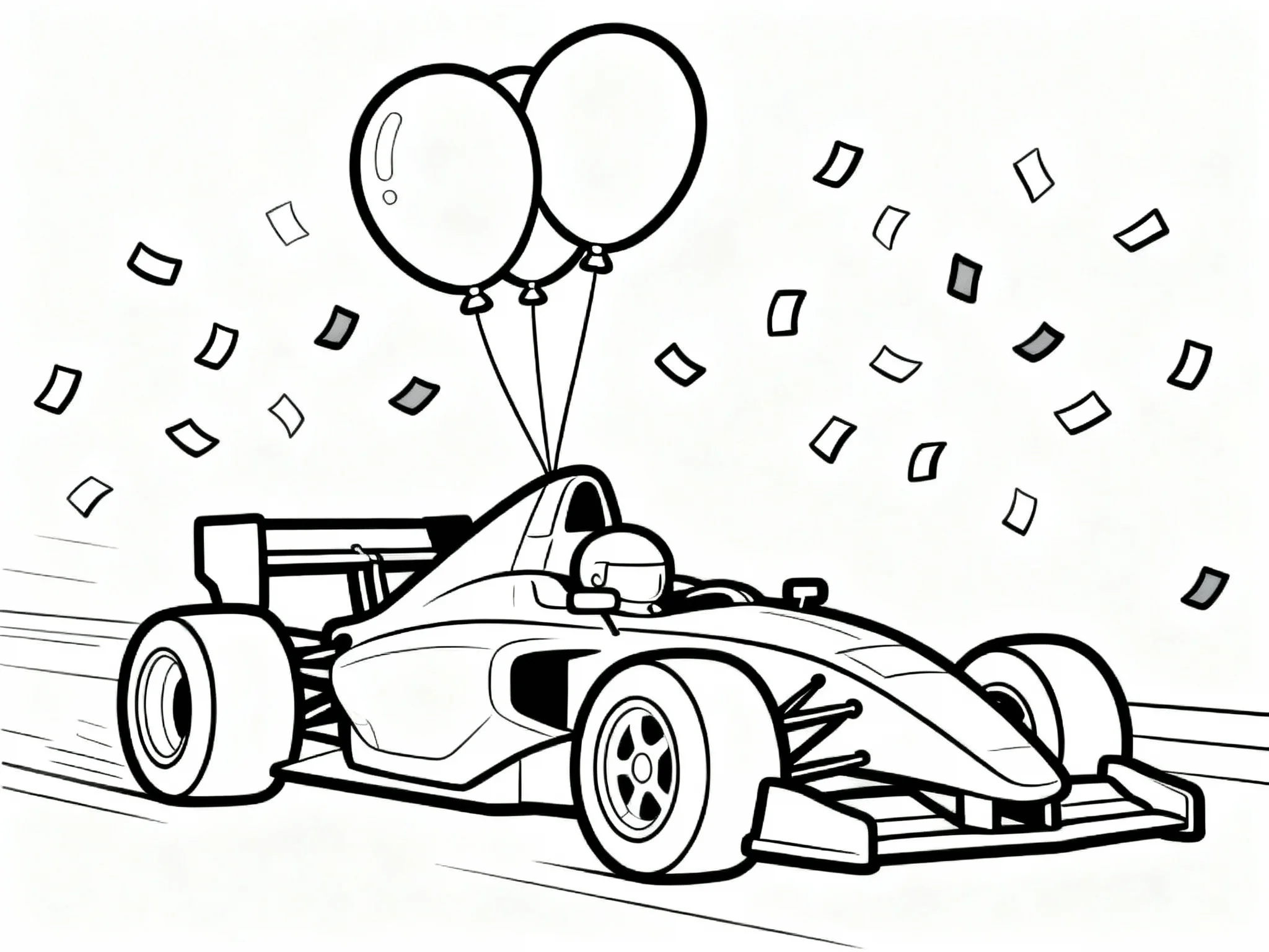 Race Car with Balloons