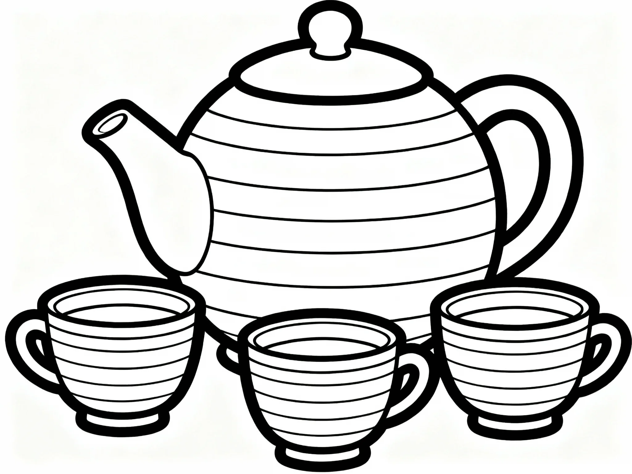 Rainbow Teapot and Cups