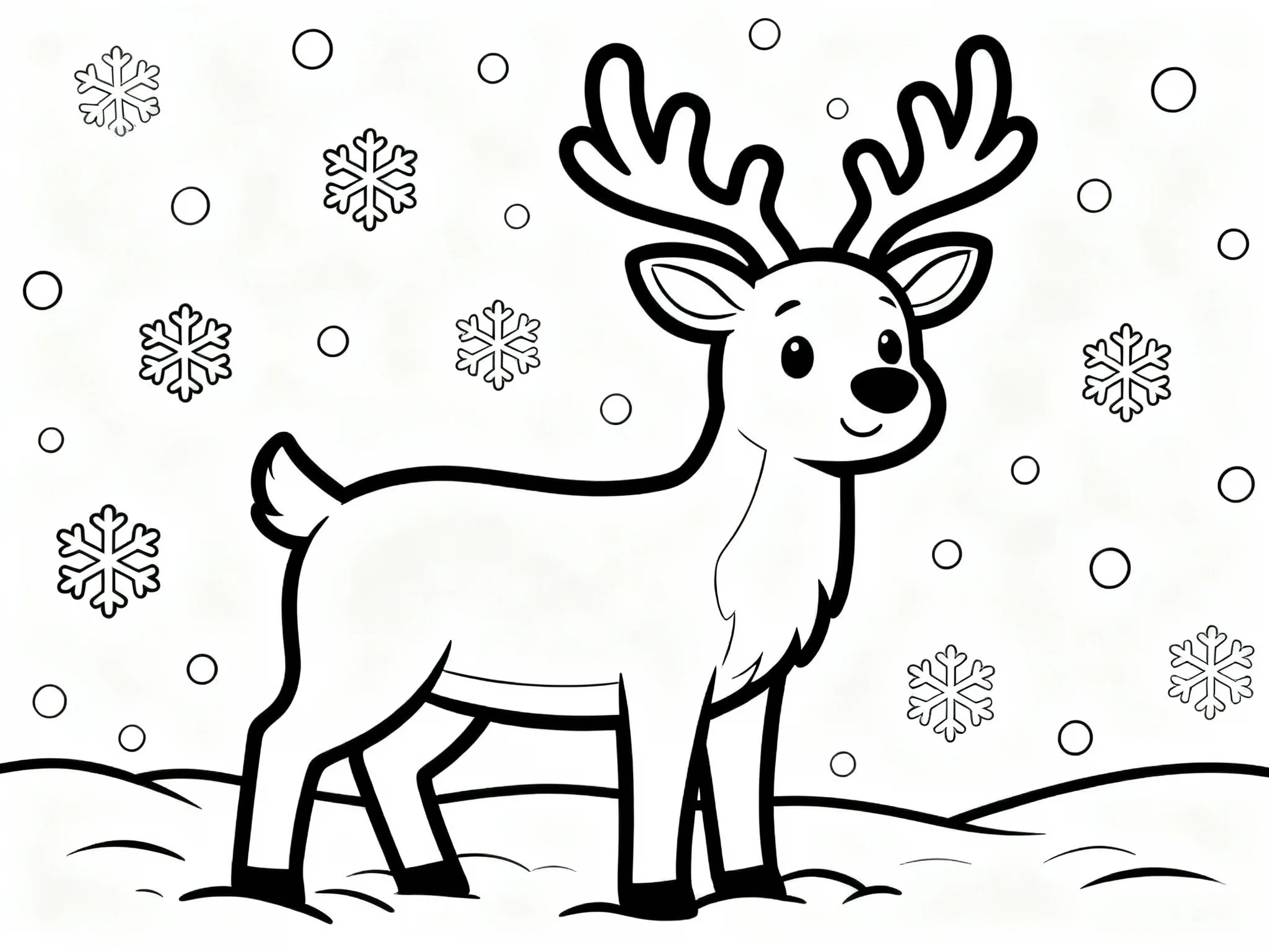 Reindeer in the Snow