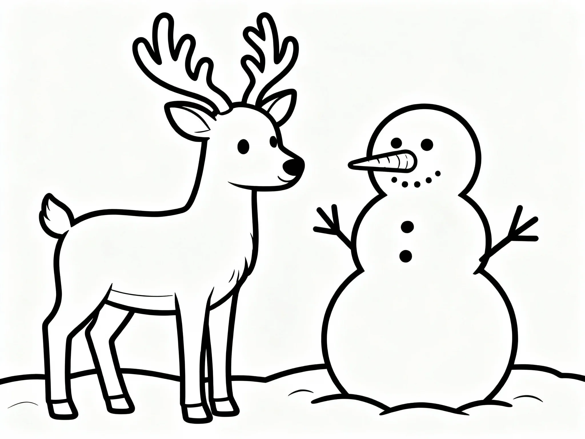Reindeer with Snowman