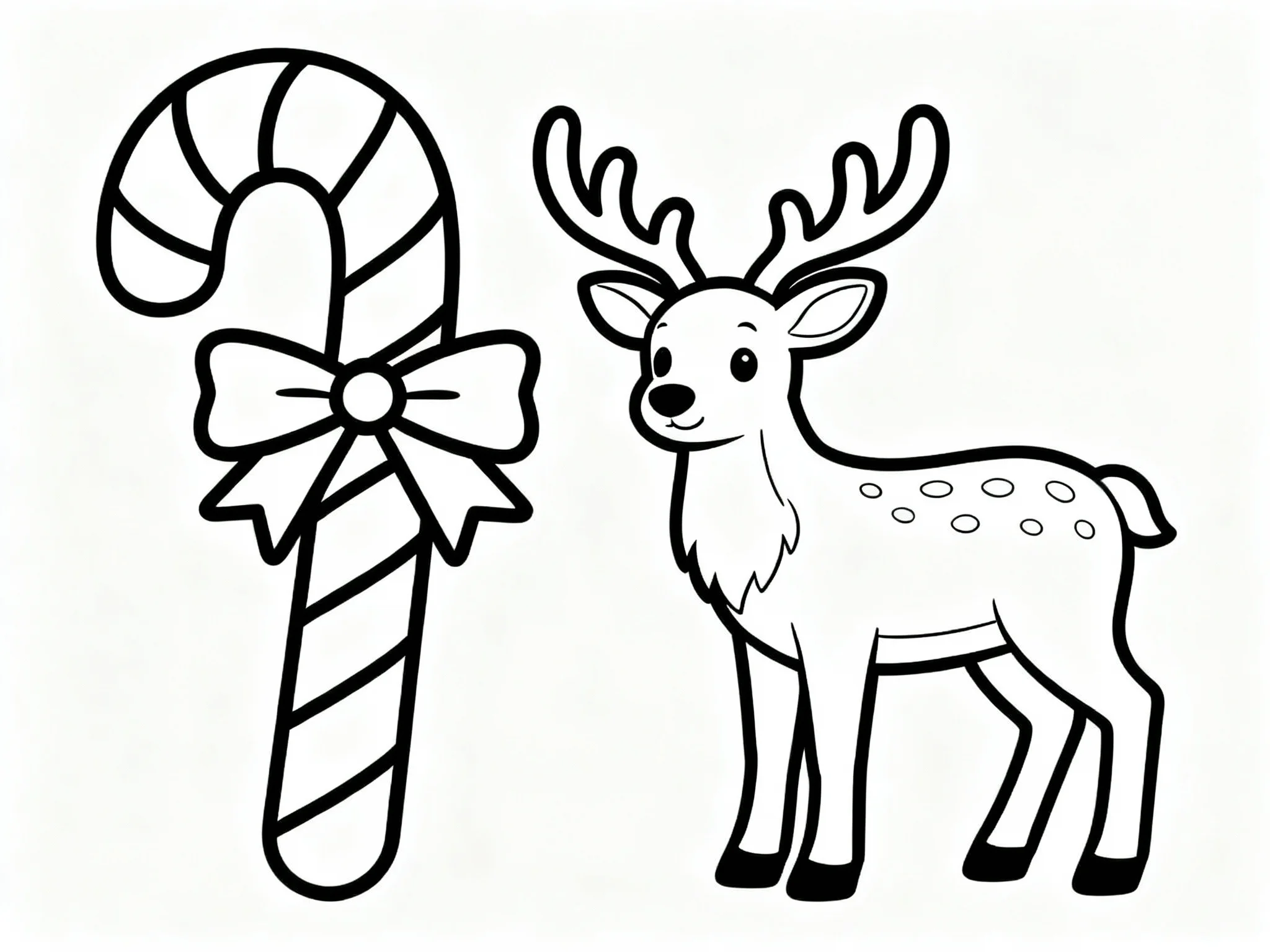 Reindeer and Candy Cane