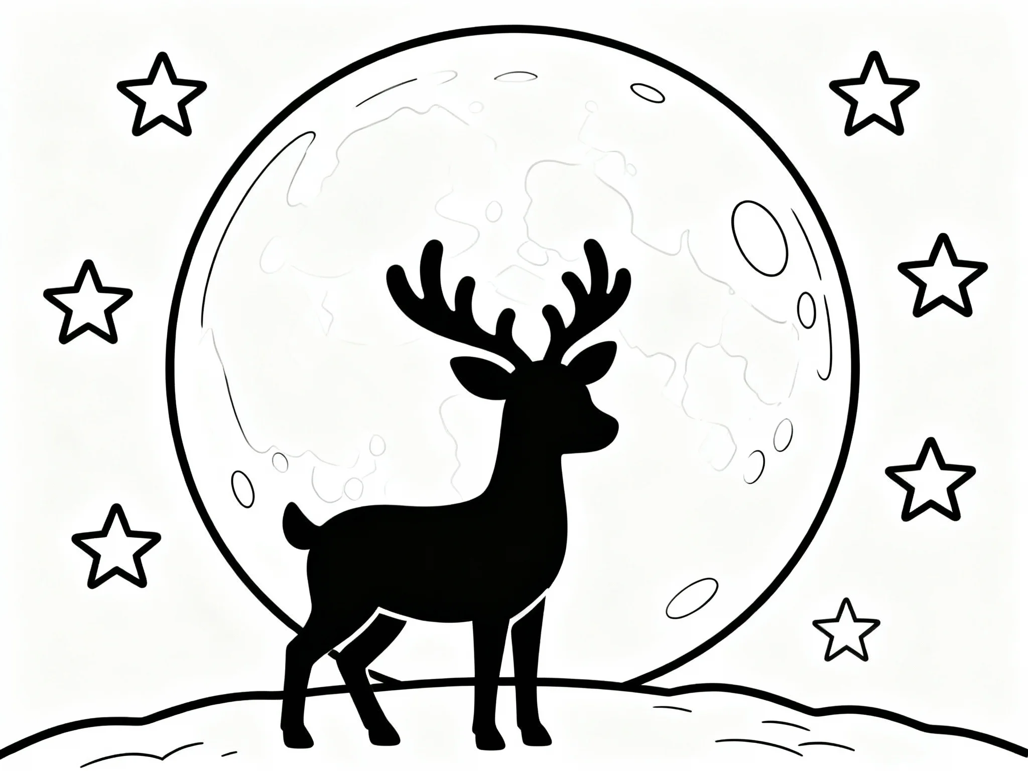 Reindeer in Moonlight