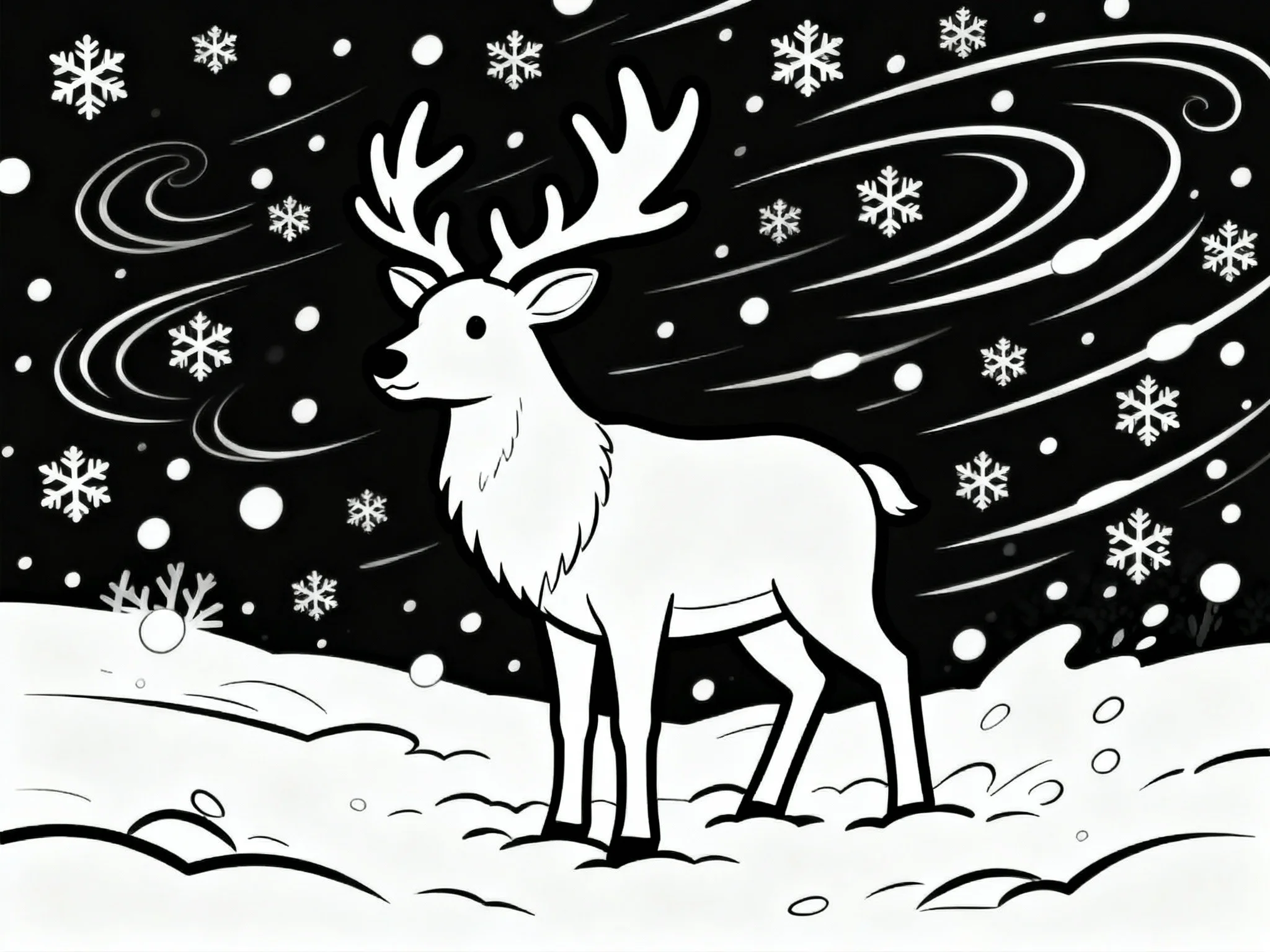 Reindeer in Snowstorm