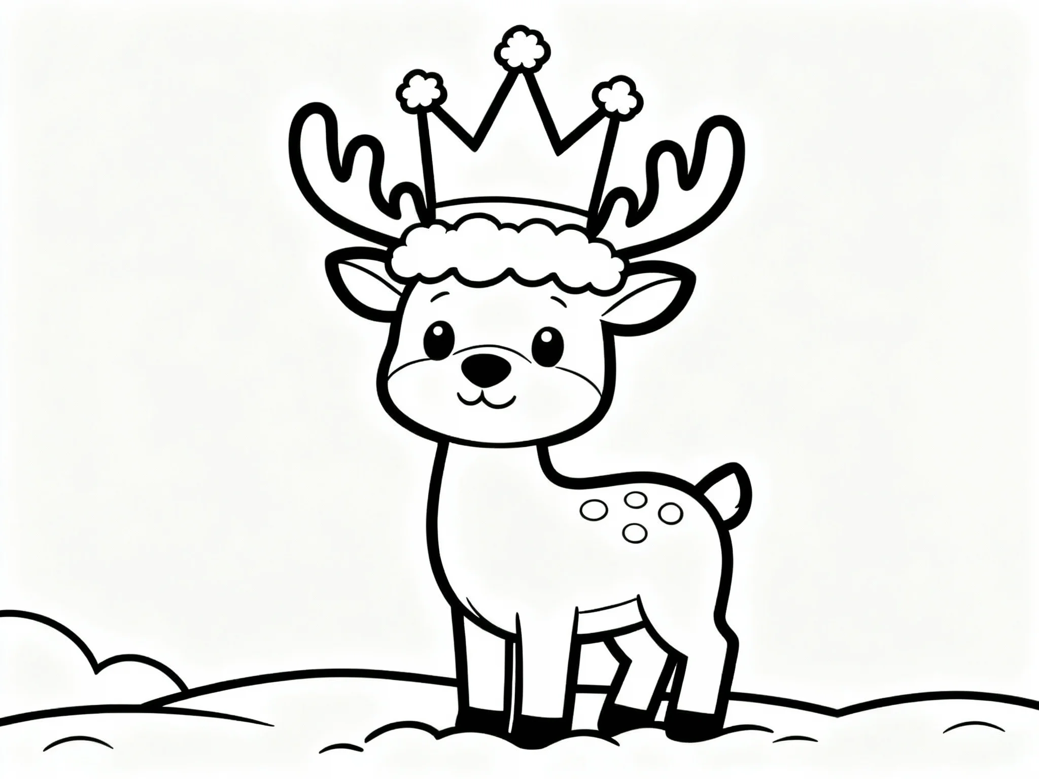 Reindeer with Snow Crown