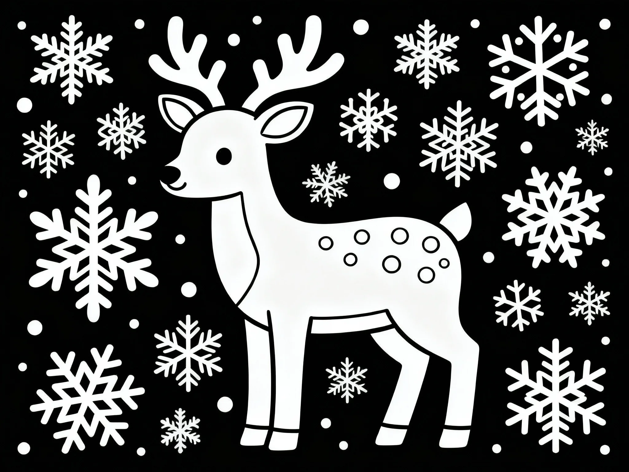Reindeer and Snowflakes