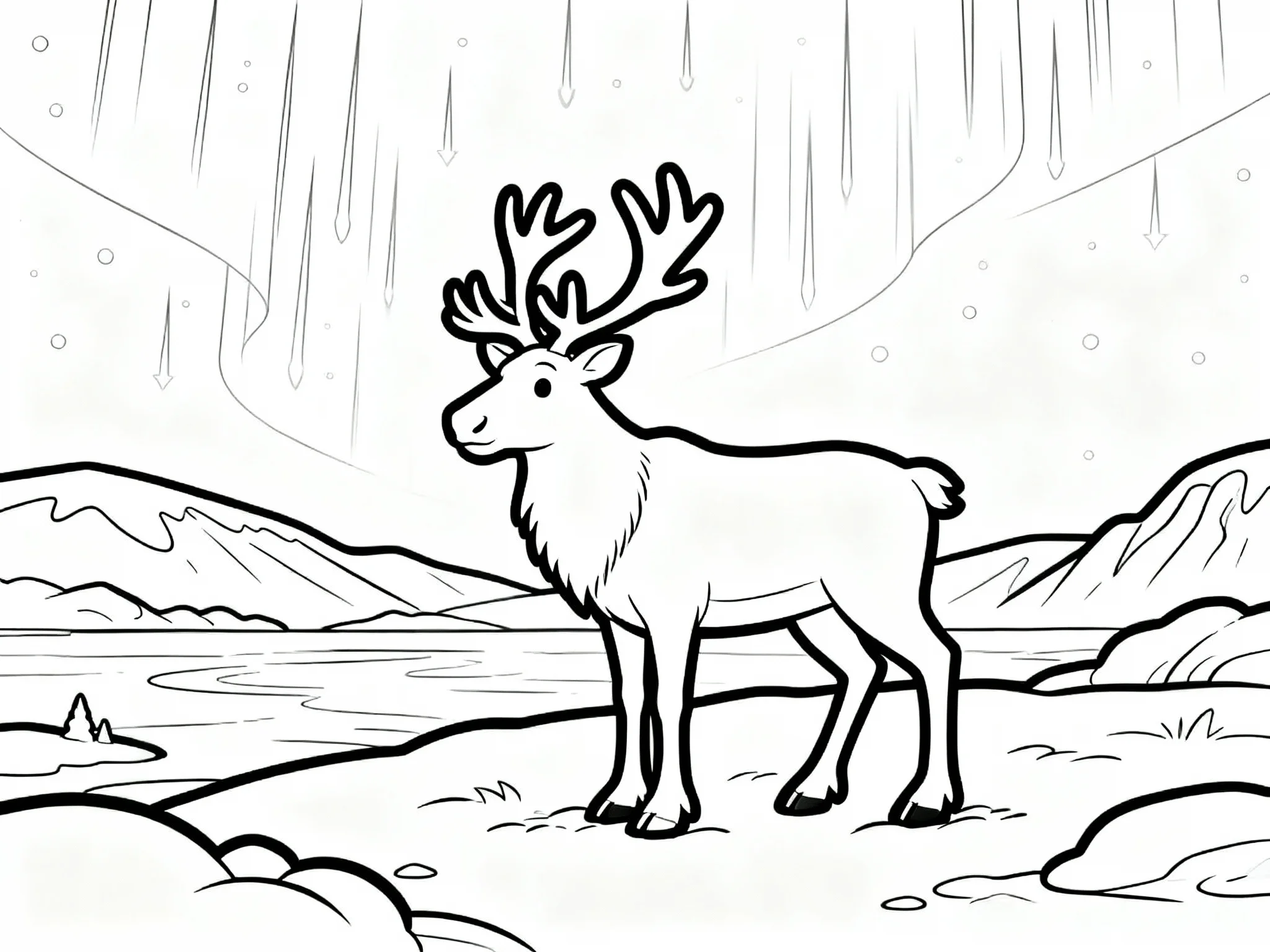 Reindeer Arctic Scene