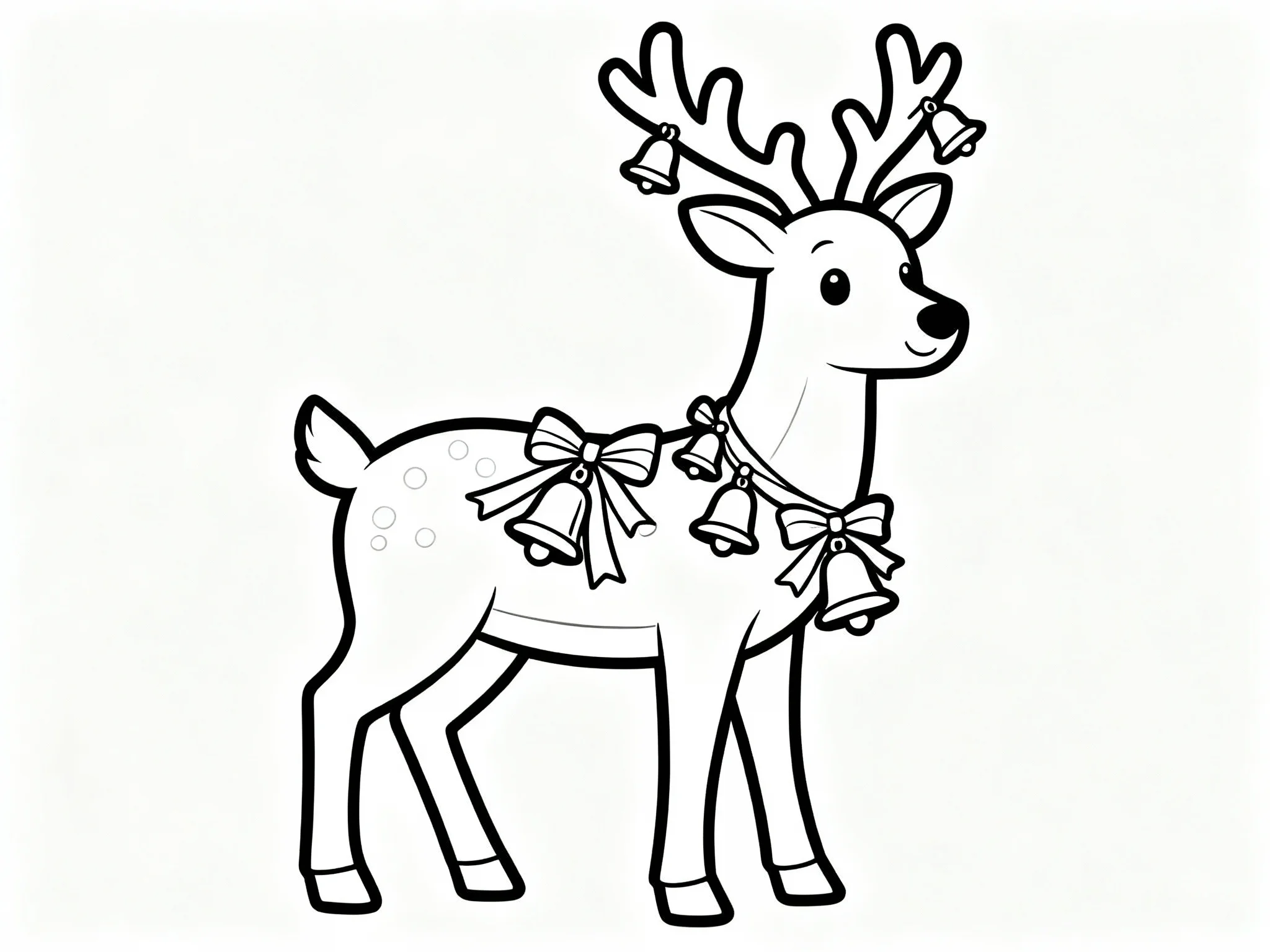 Reindeer with Bells and Ribbons
