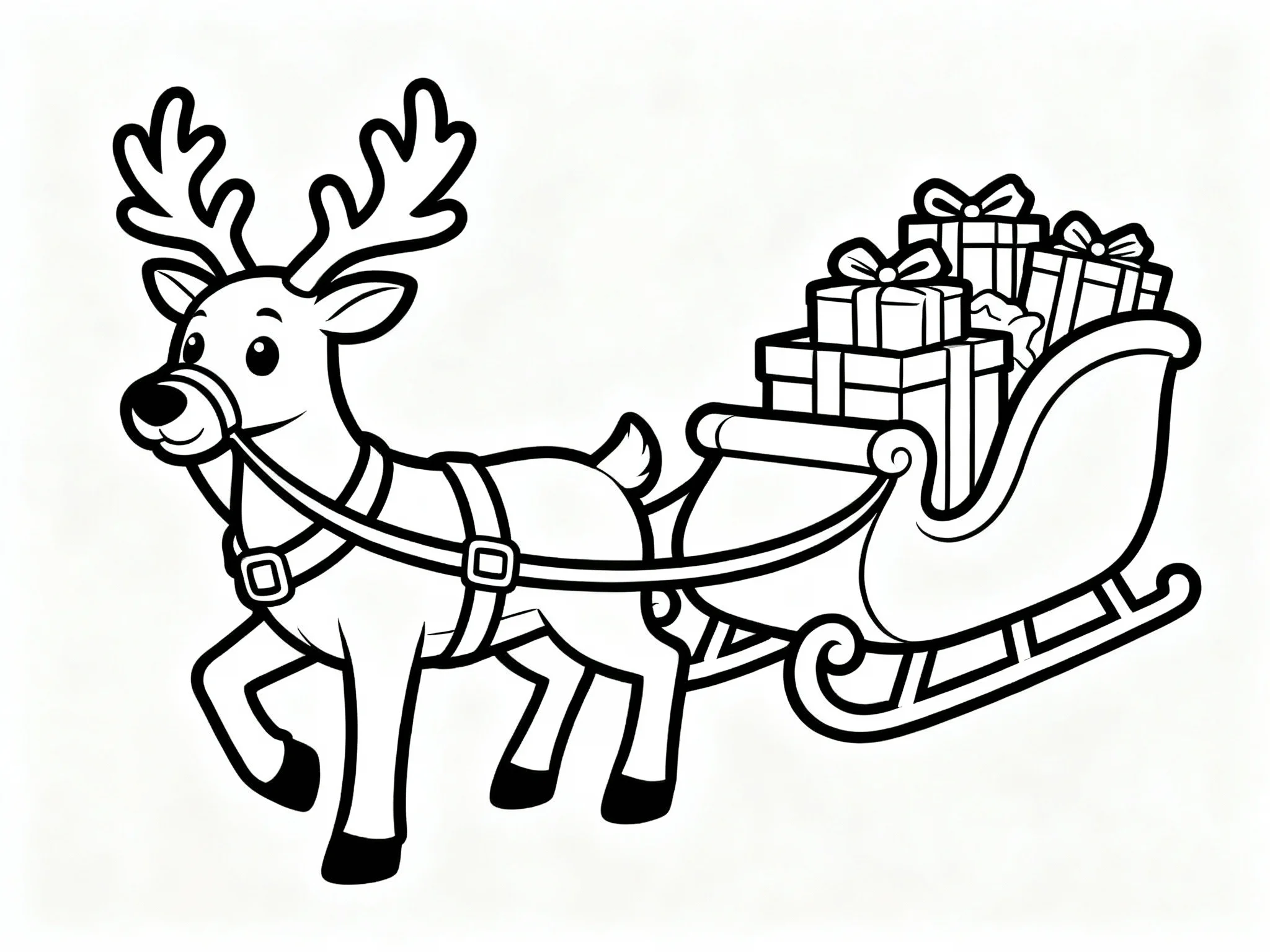 Reindeer Pulling Sleigh