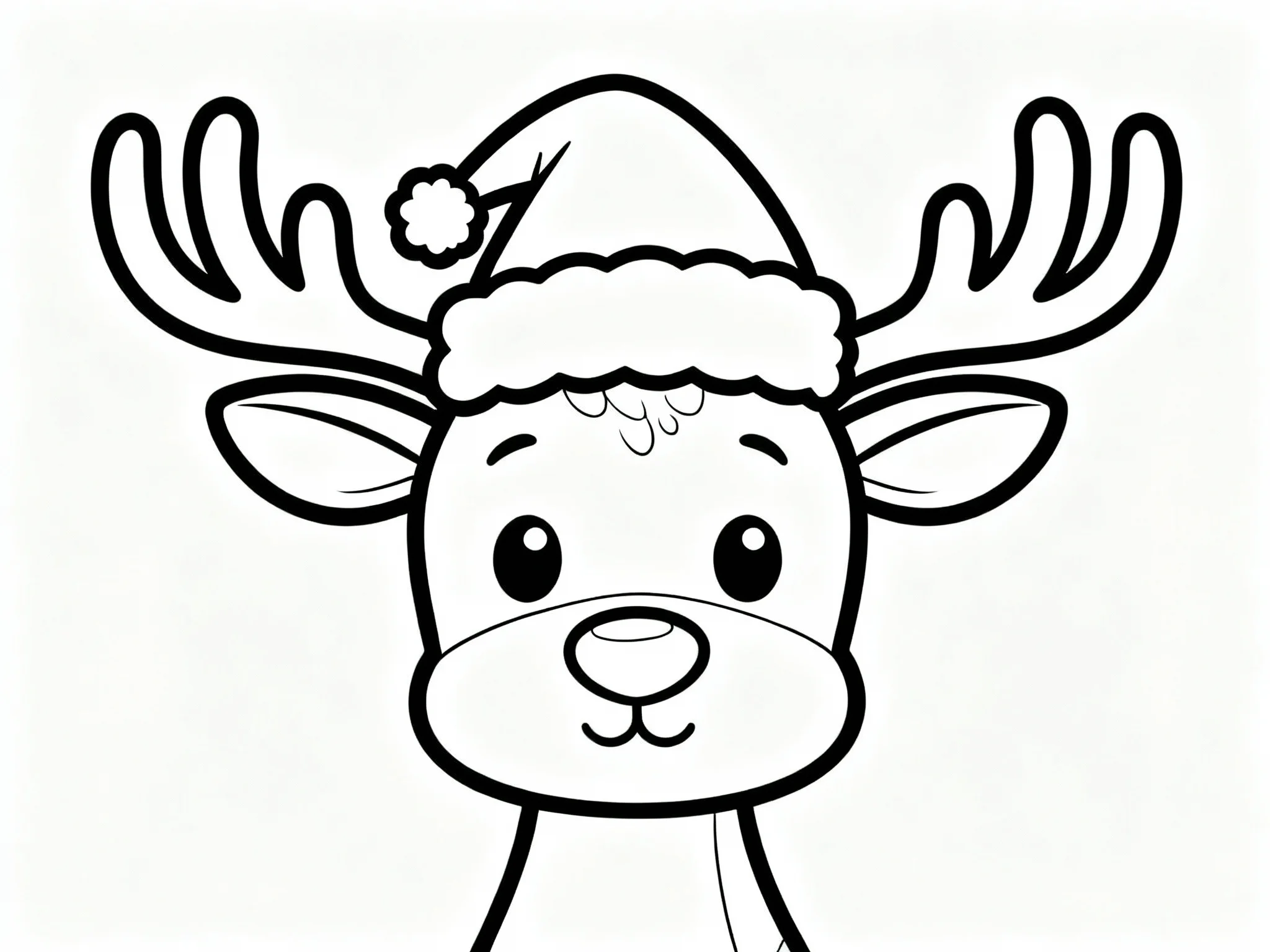 Reindeer Wearing Santa Hat