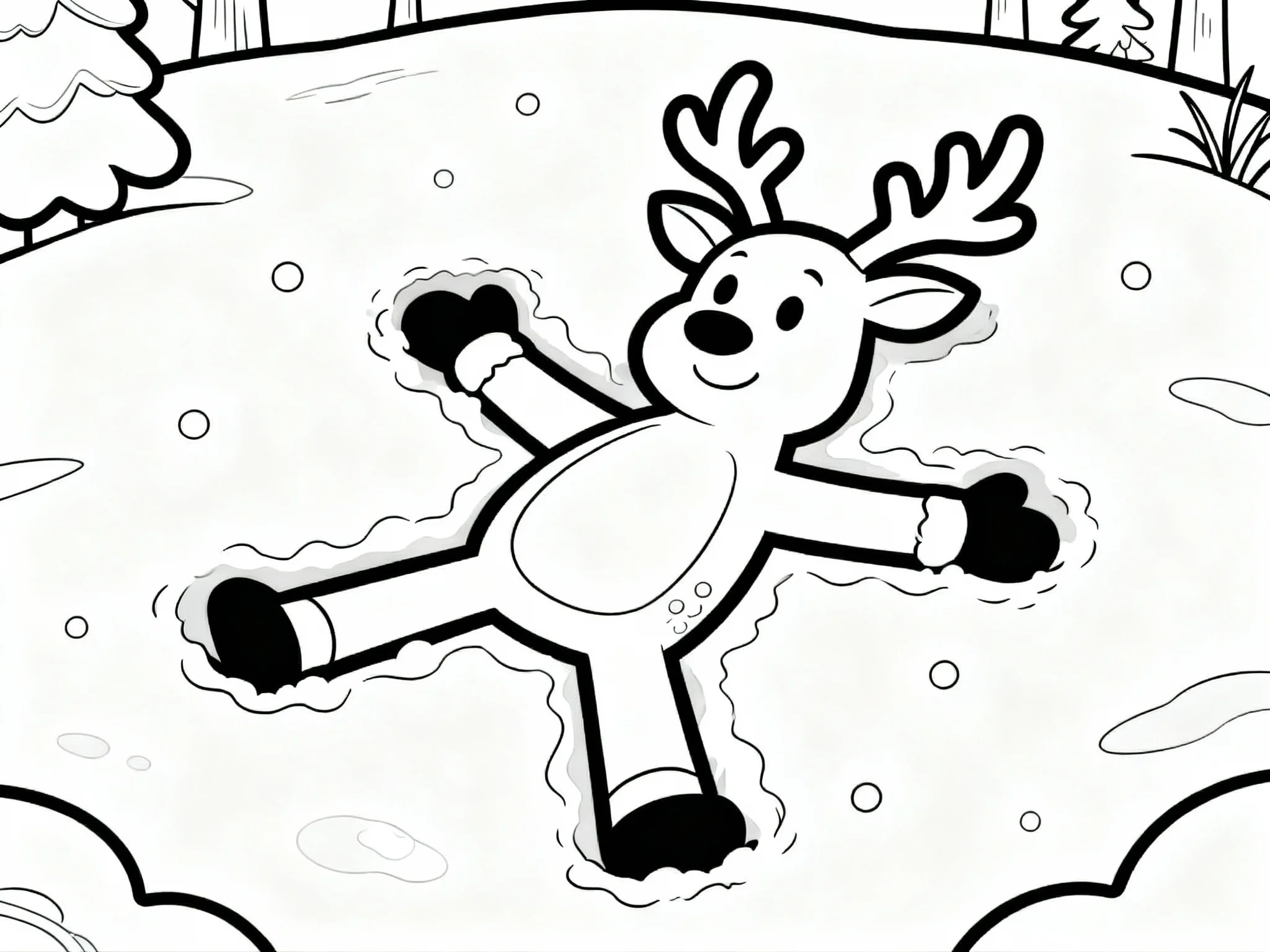 Reindeer in Snow Angel