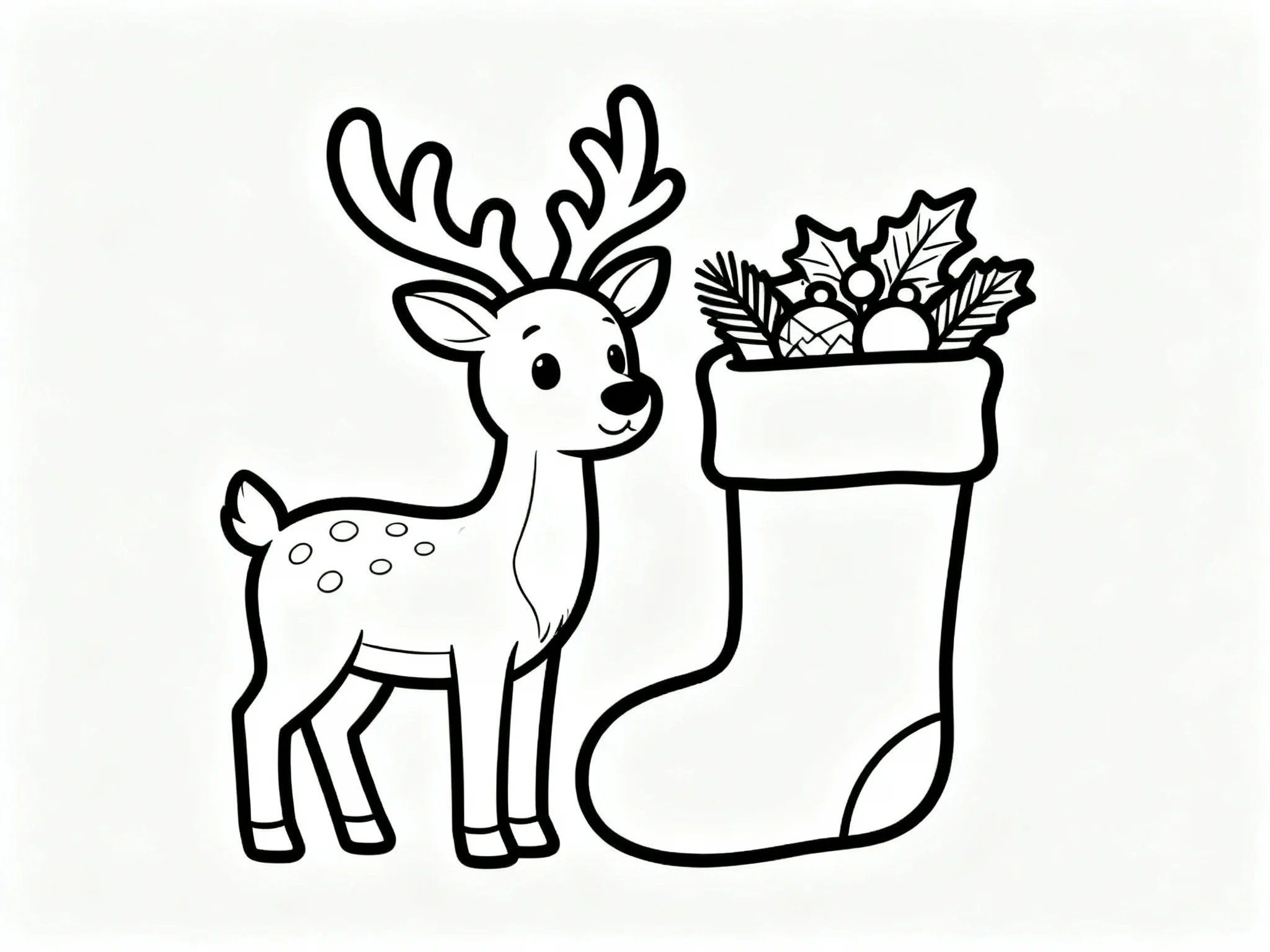 Reindeer with Christmas Stocking