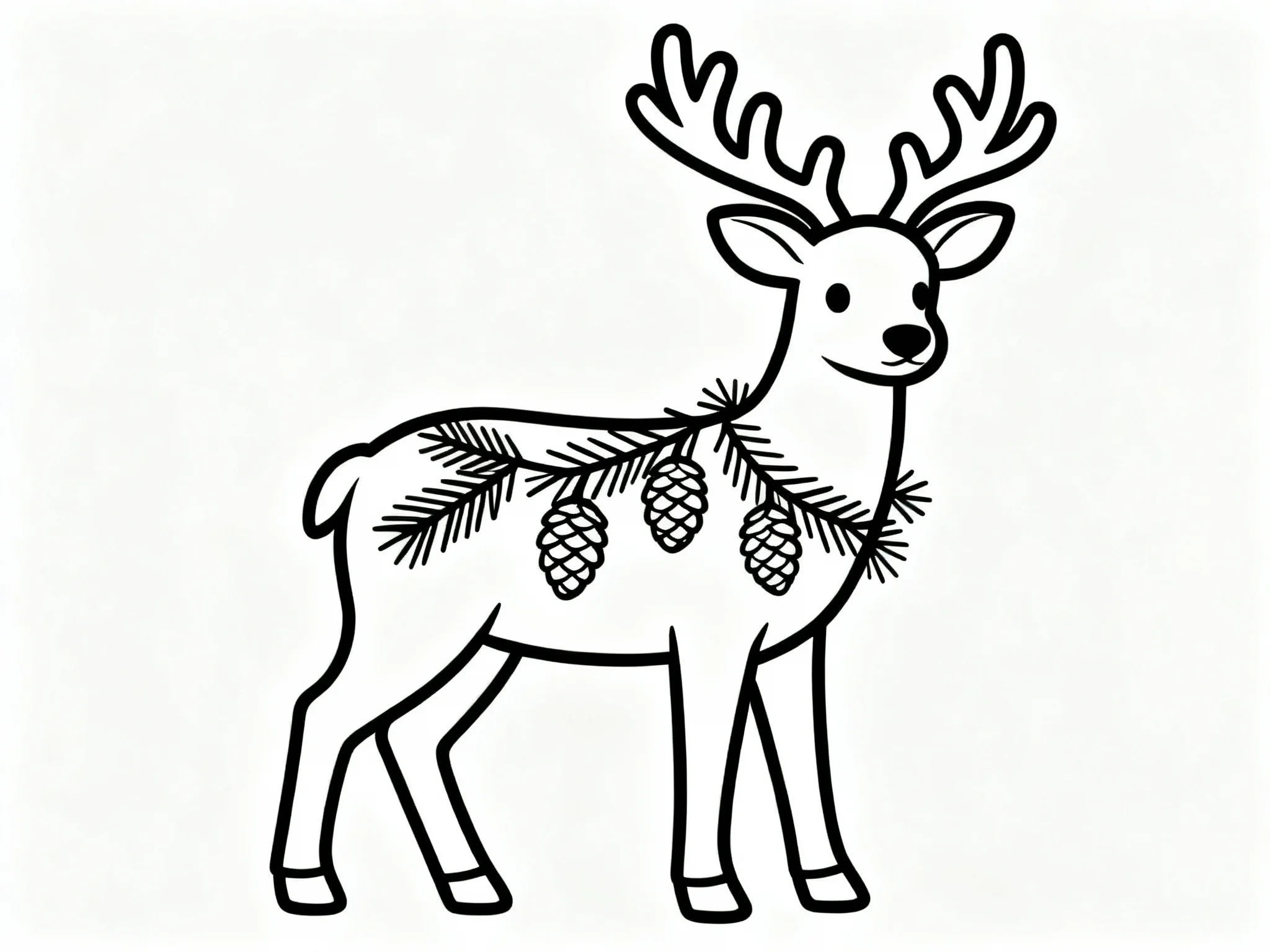Reindeer with Pine Branches