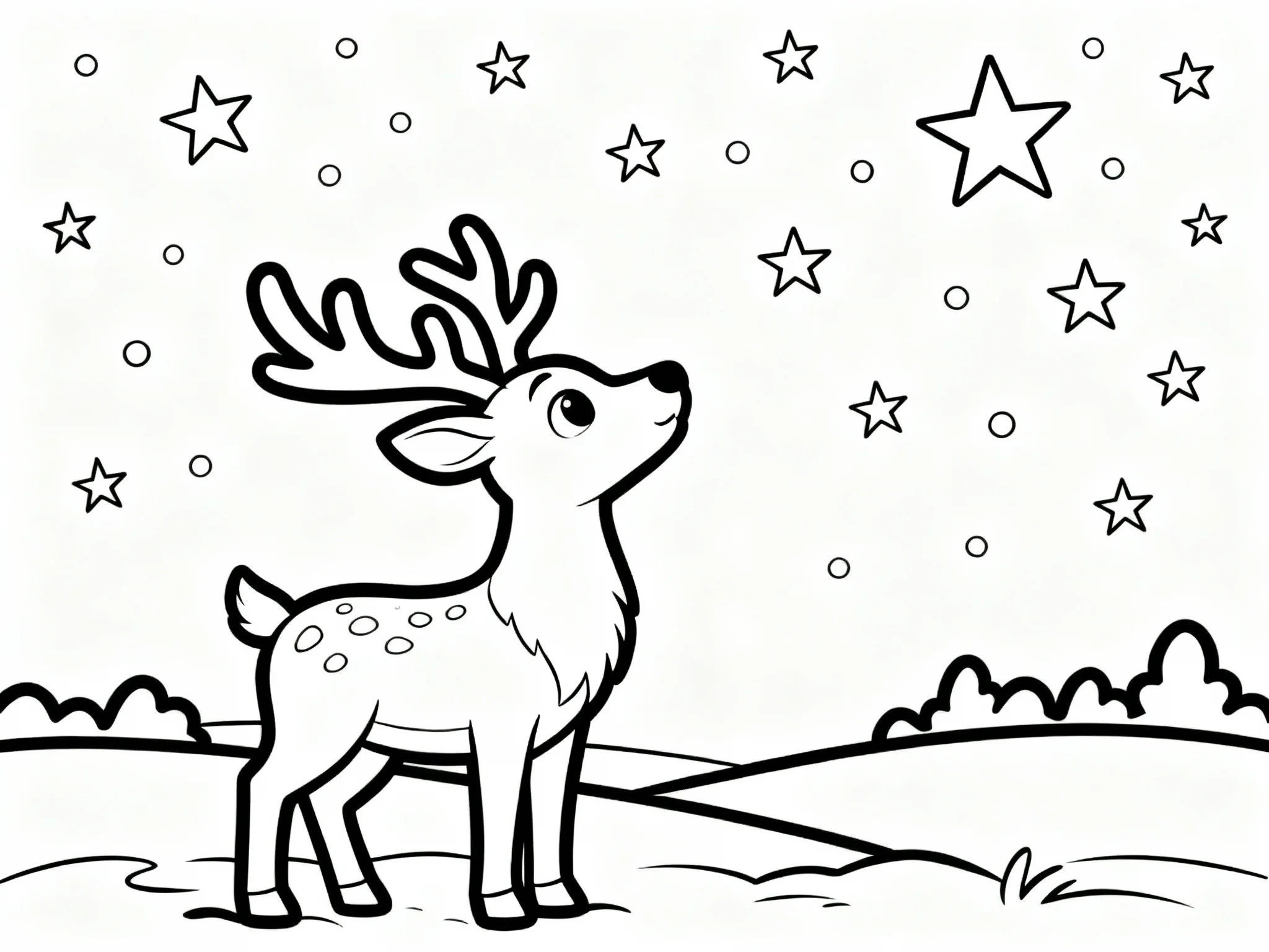 Reindeer Under Stars