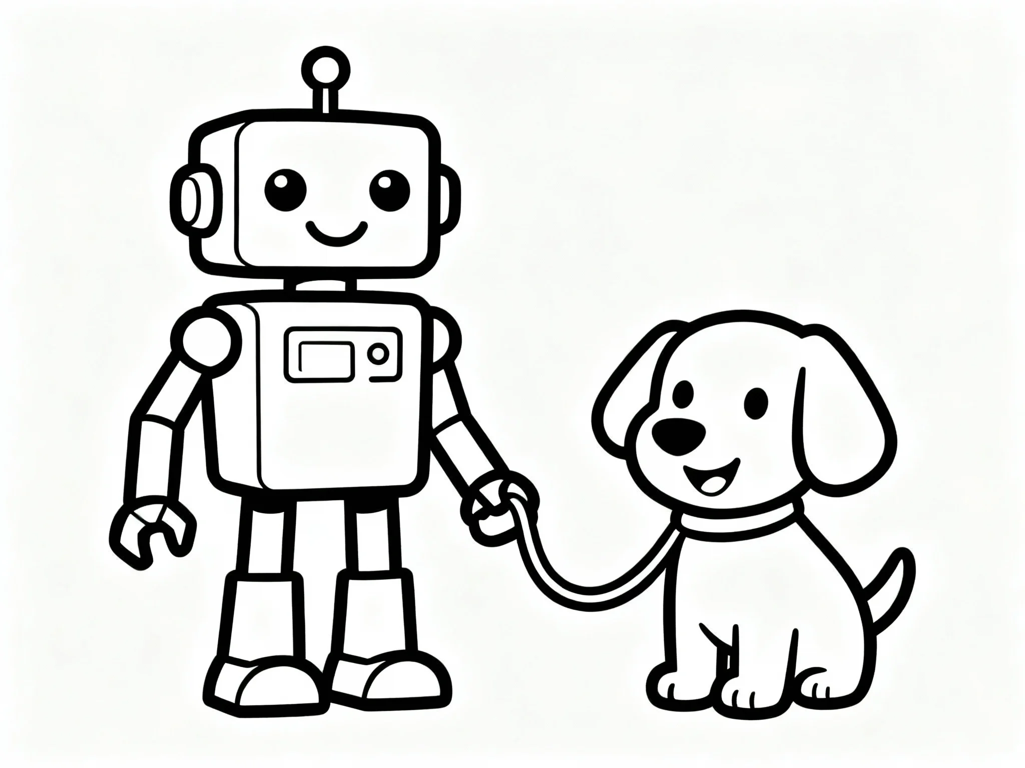 Robot coloring page preview