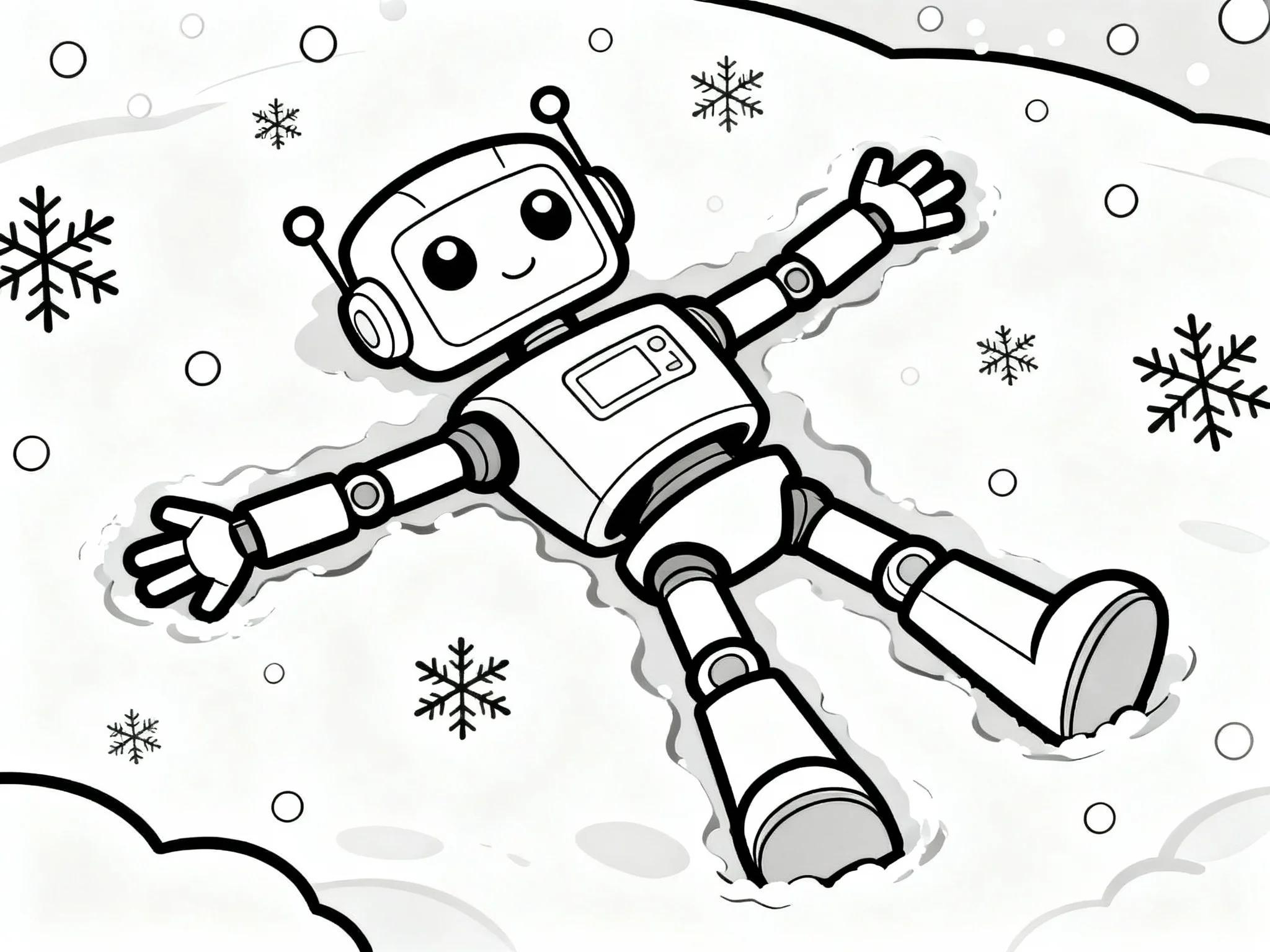 Robot Making Snow Angel