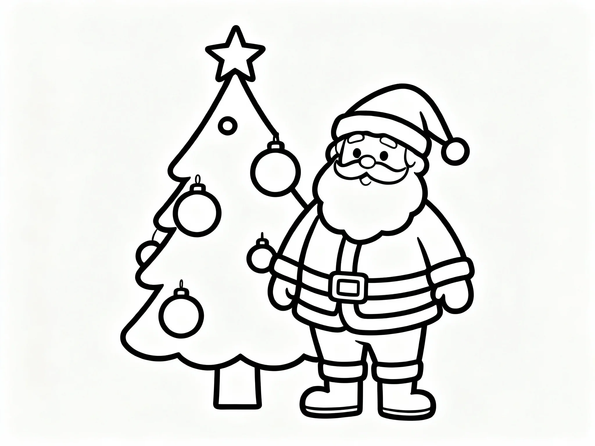 Santa with Christmas Tree