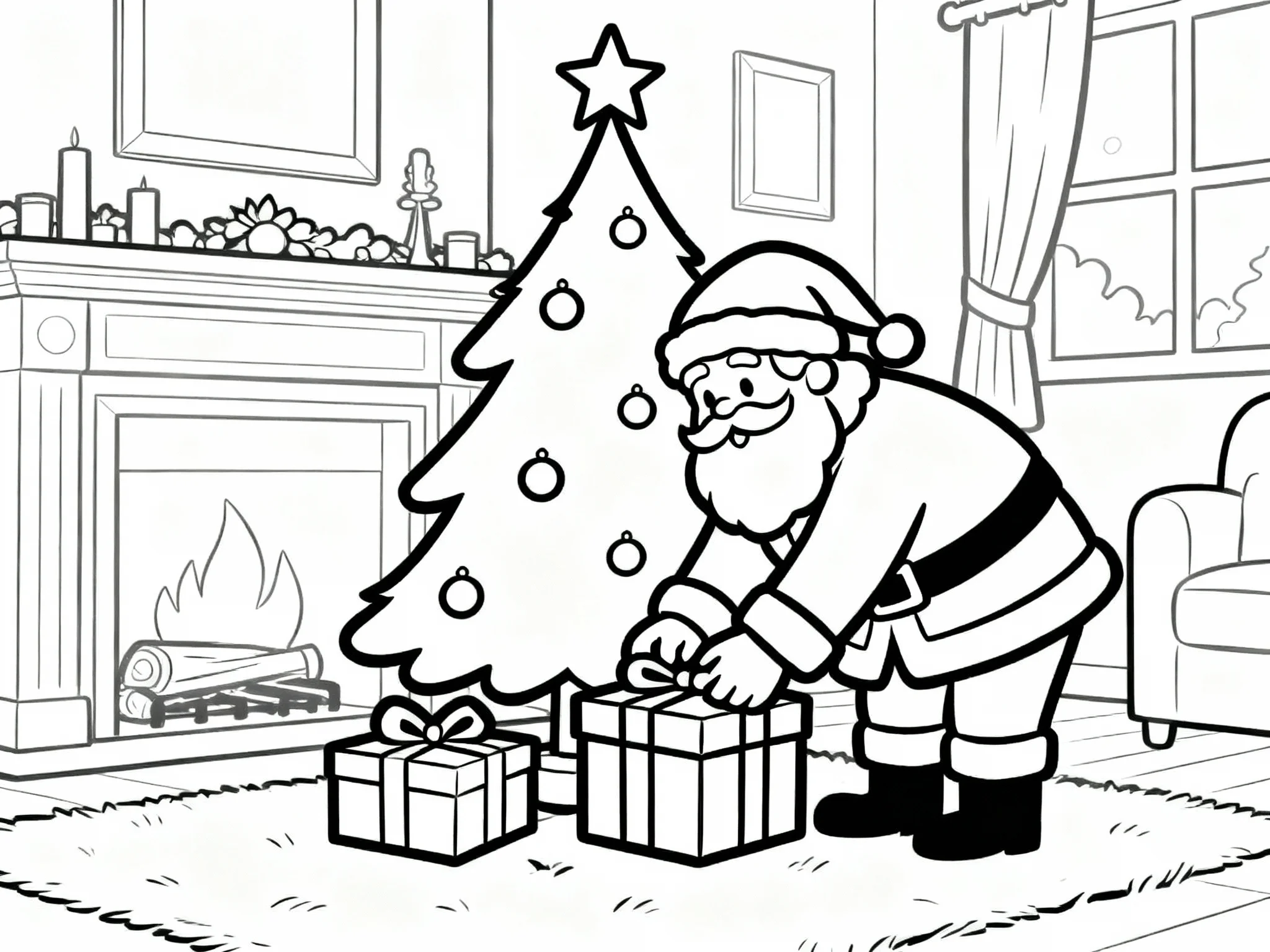 Santa Delivering Presents