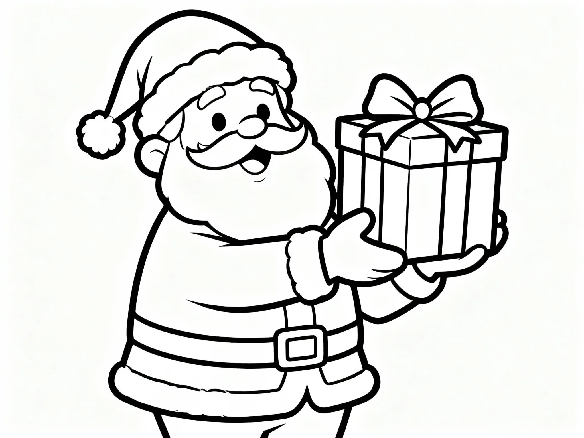 Santa with Gift Box