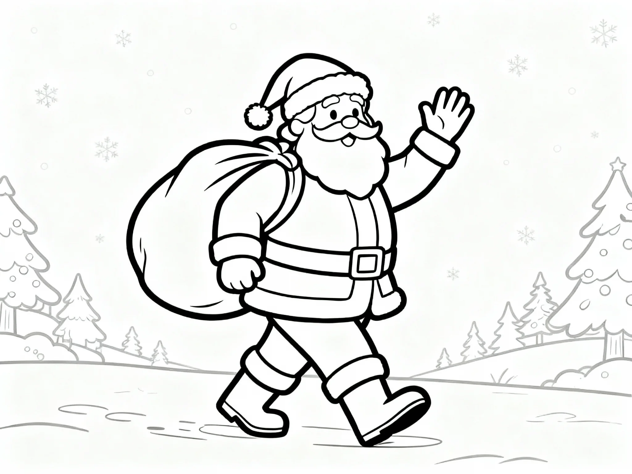 Santa Walking