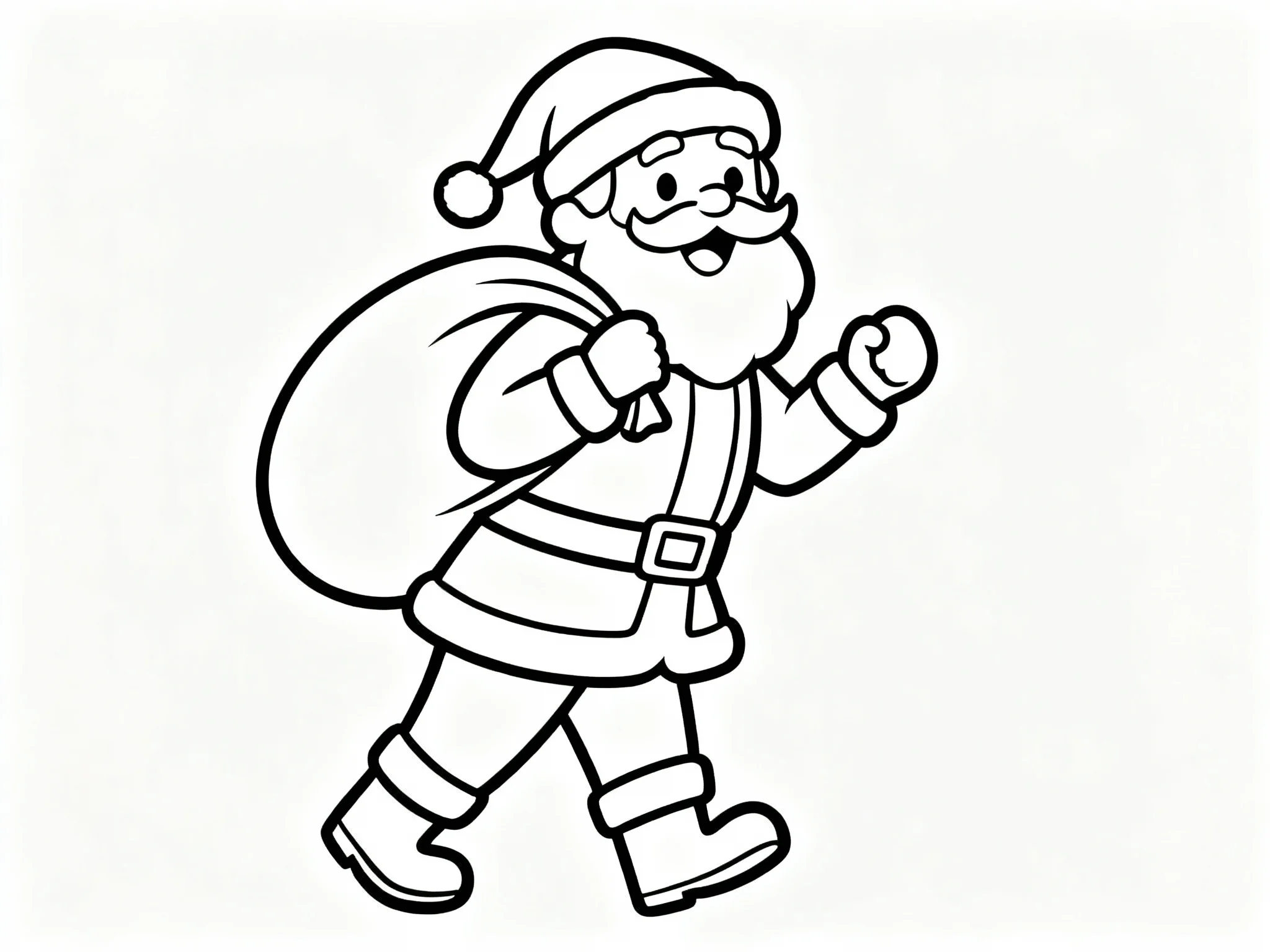 Santa with Bag Over Shoulder