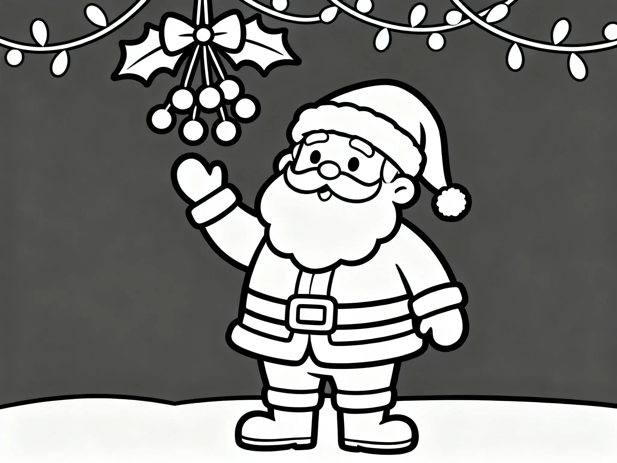 Santa Under Mistletoe