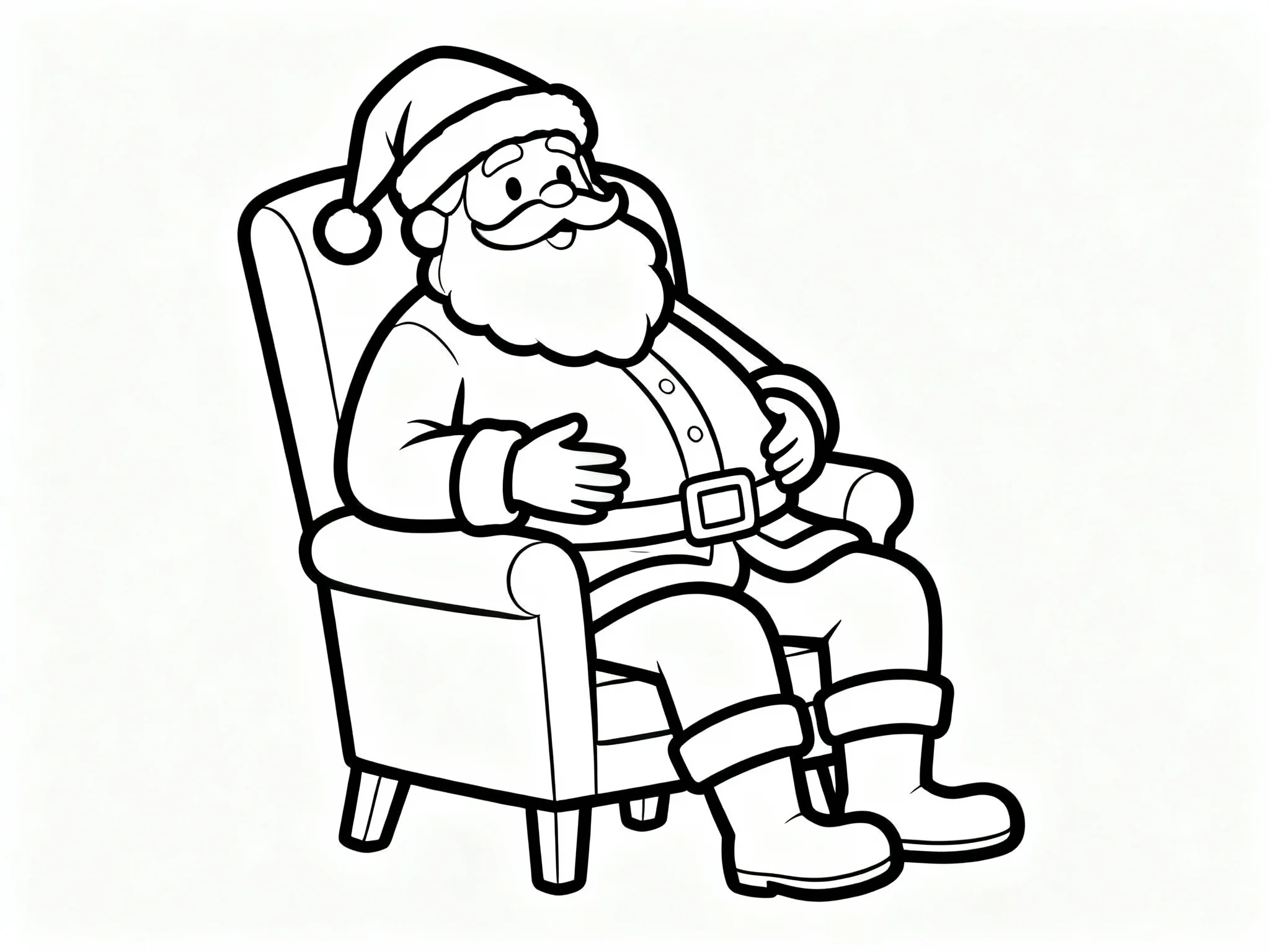 Santa Sitting in Chair