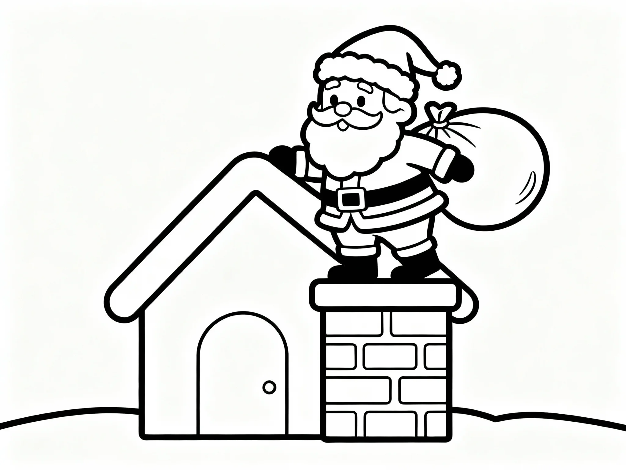 Santa Delivering Down Chimney
