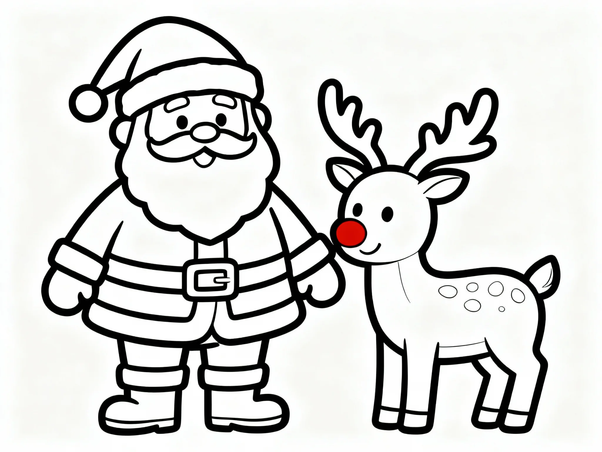 Reindeer and Santa