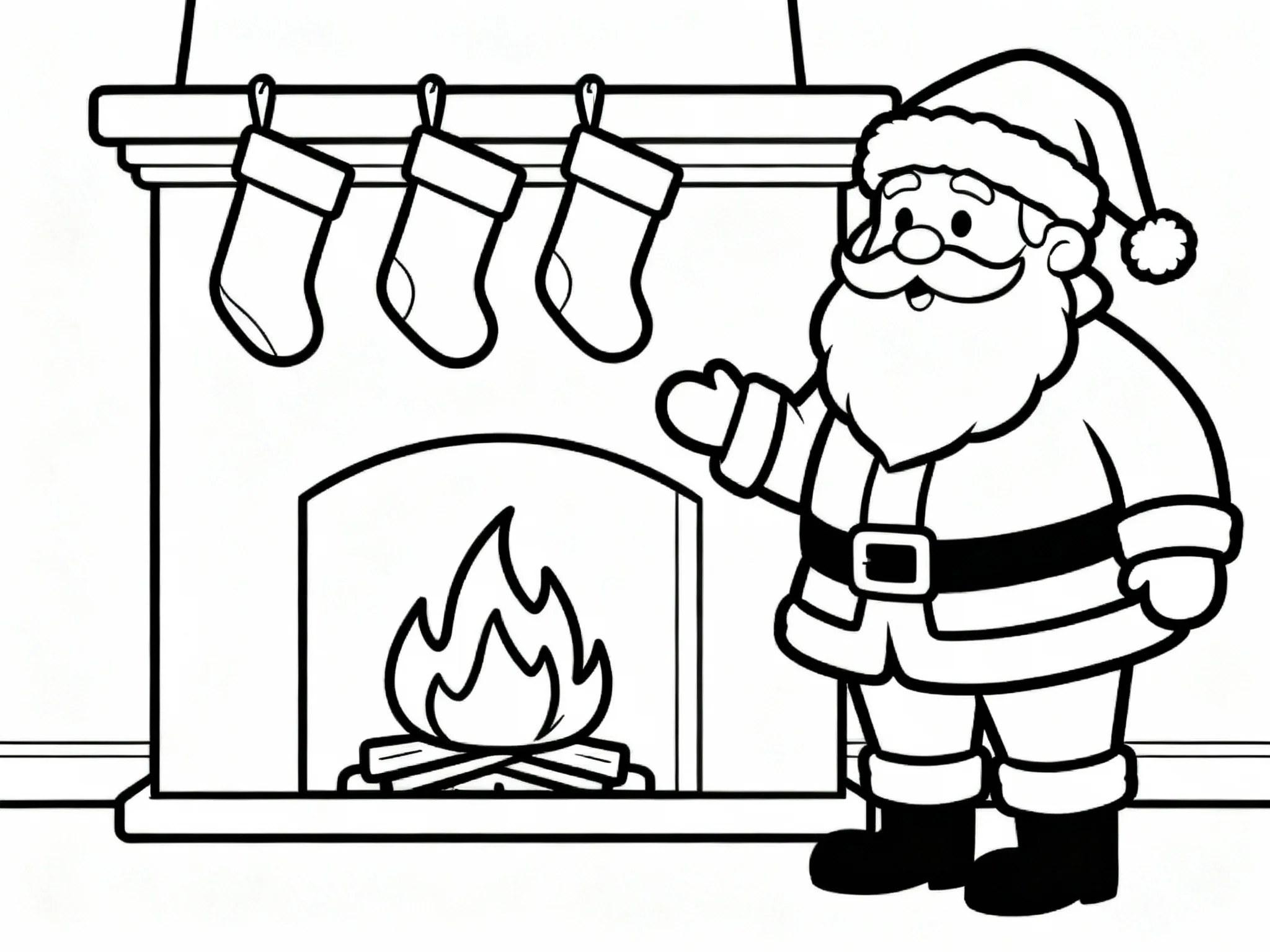 Santa and Fireplace
