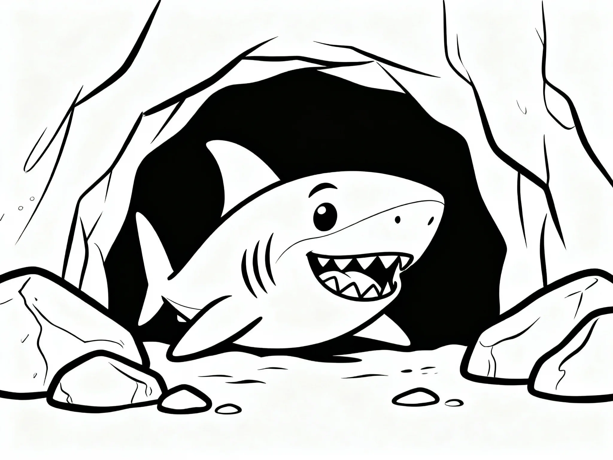 Shark Hiding in Cave