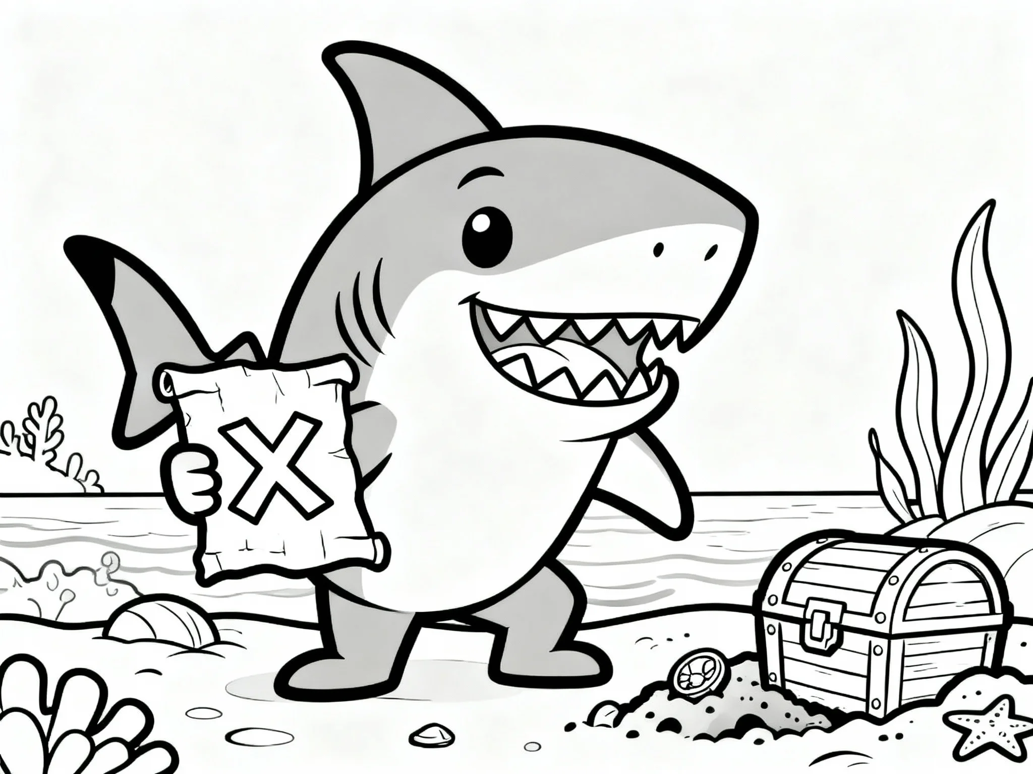 Shark Following Treasure Map