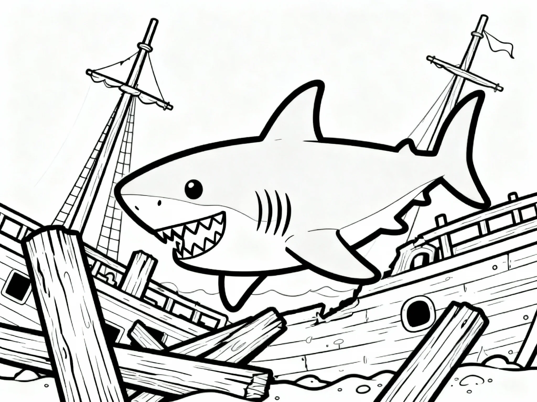 Shark in Shipwreck