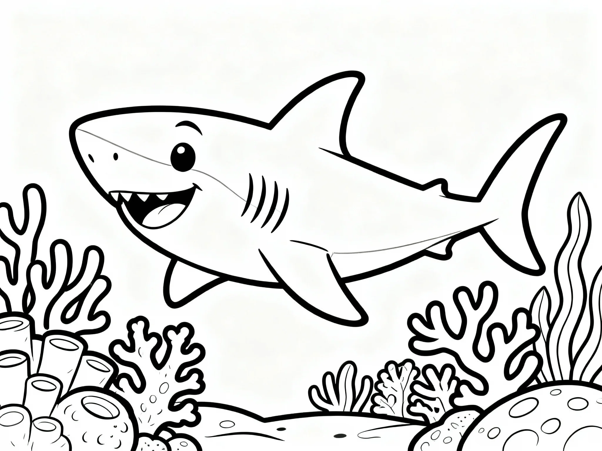 Shark Playing with Coral