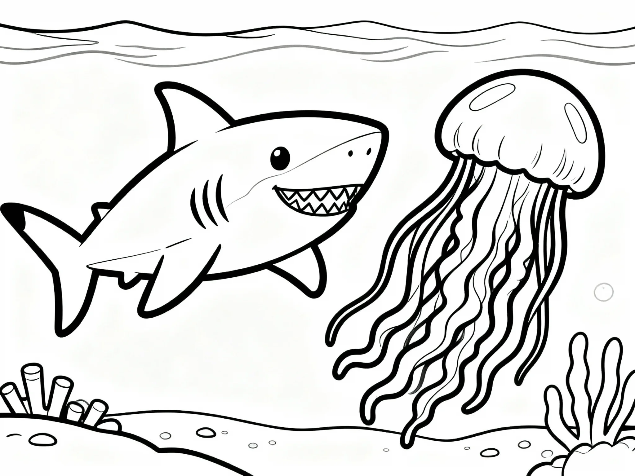 Shark and Jellyfish