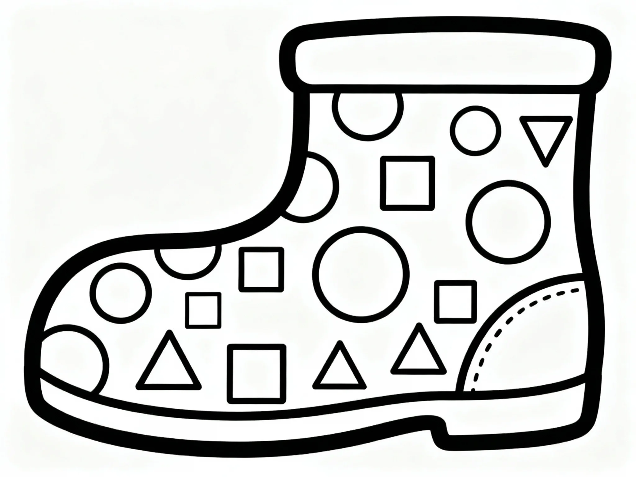 Shoe with Geometric Shapes