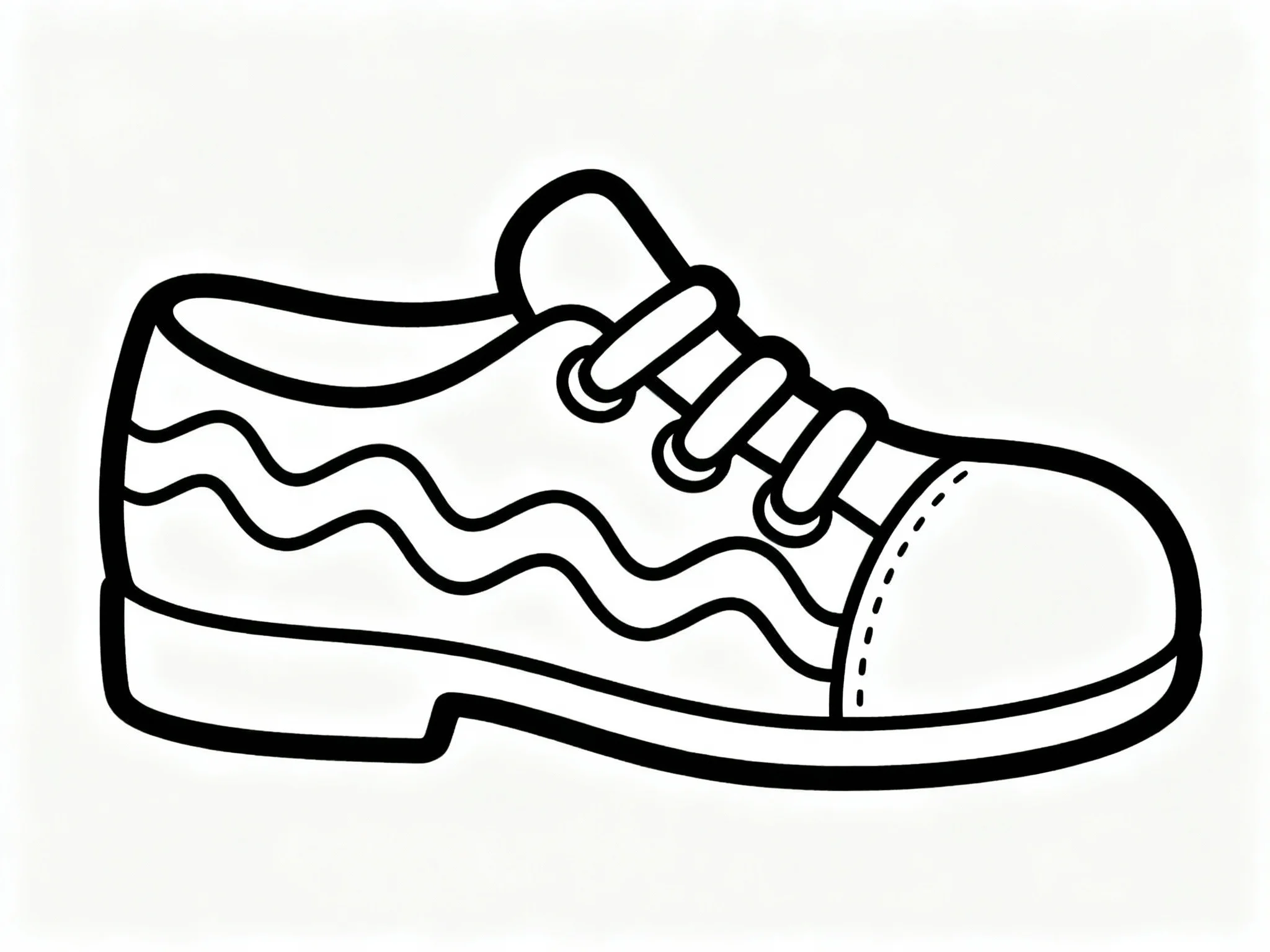 Shoe with Wavy Lines
