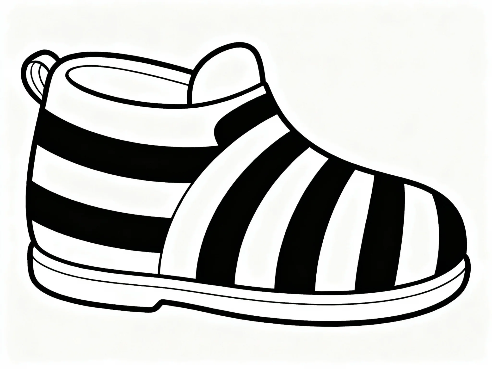 Shoe with Thick Stripes