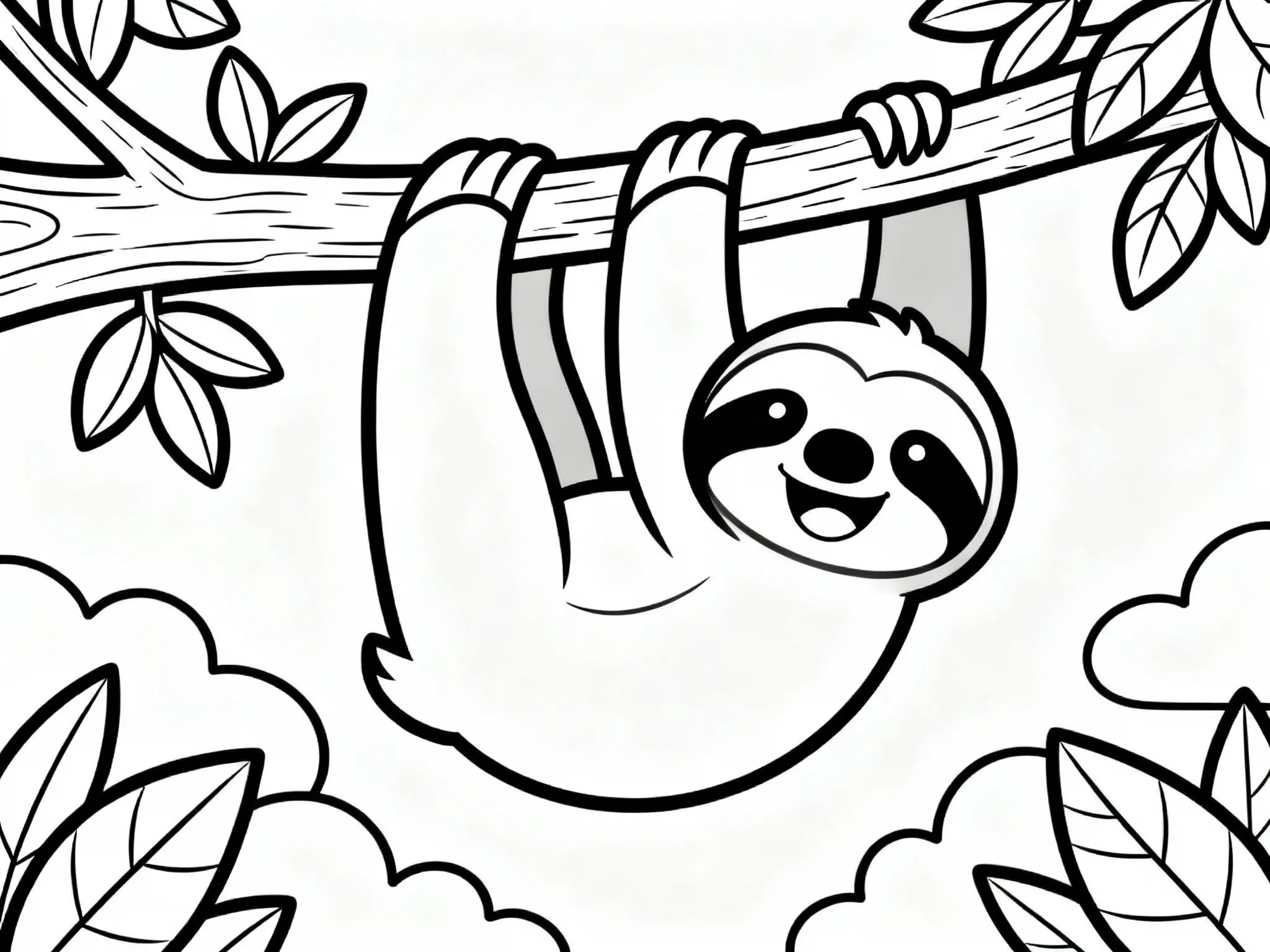 Sleepy Sloth in Tree