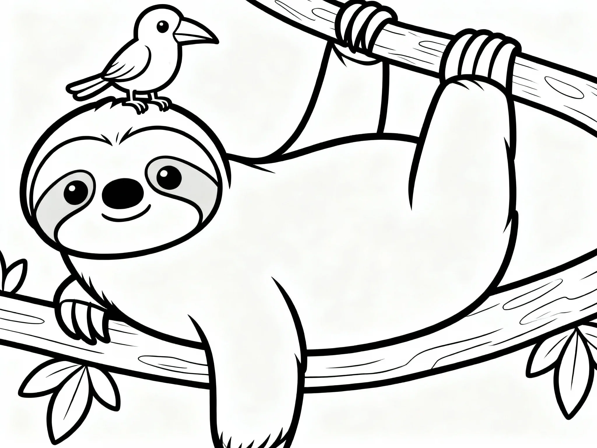 Sloth with Bird Friend