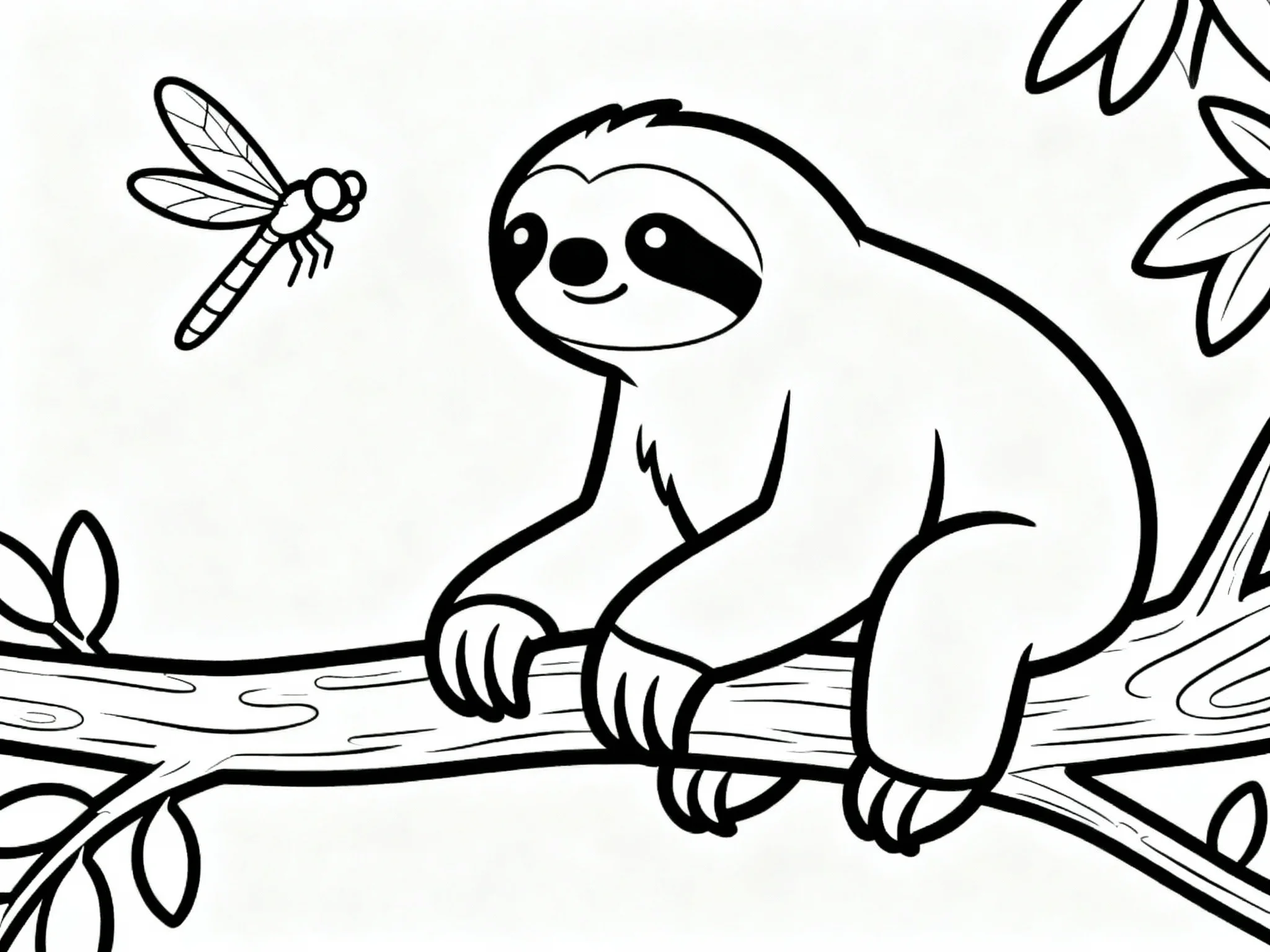 Sloth with Dragonfly