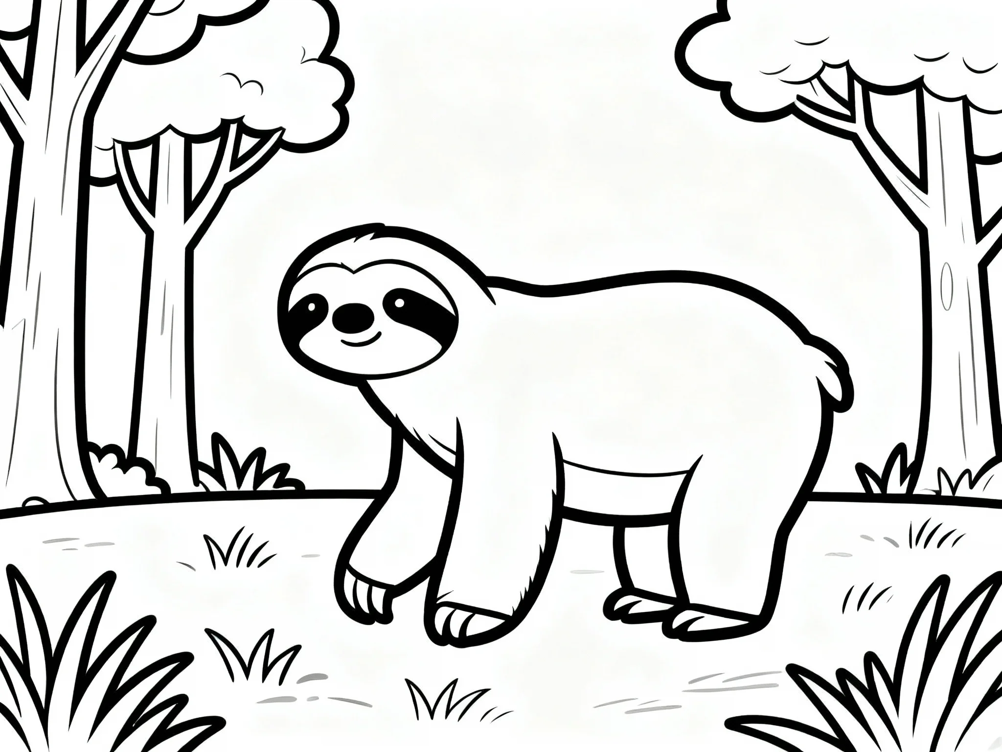 Sloth in Forest Clearing