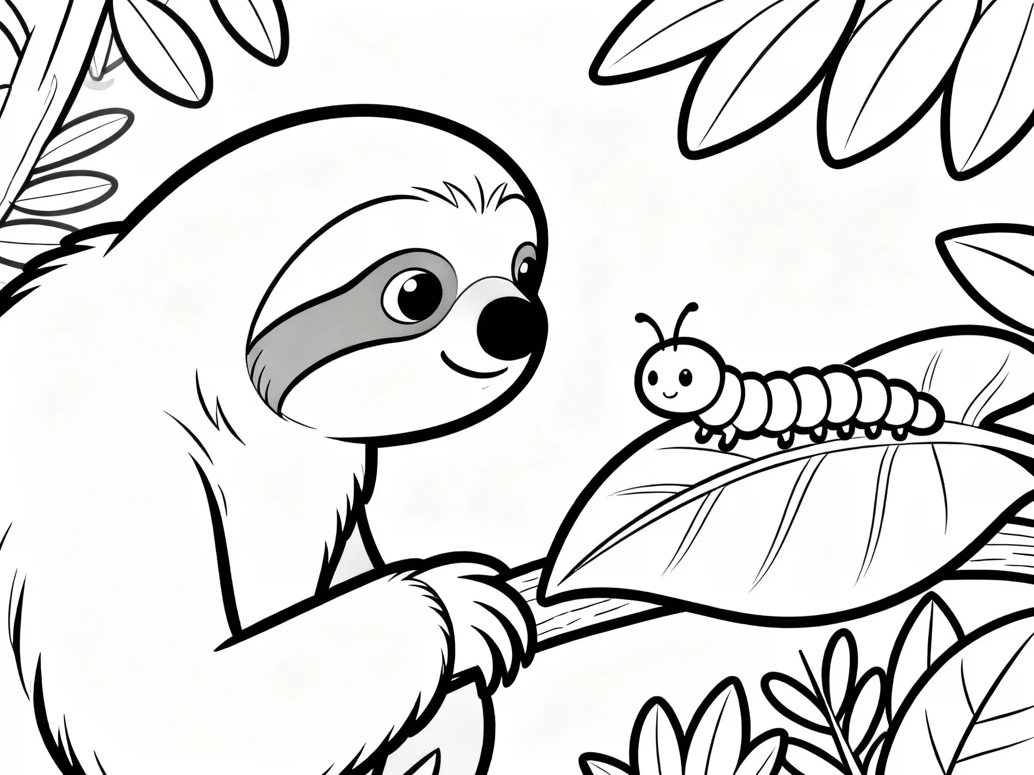 Sloth with Caterpillar