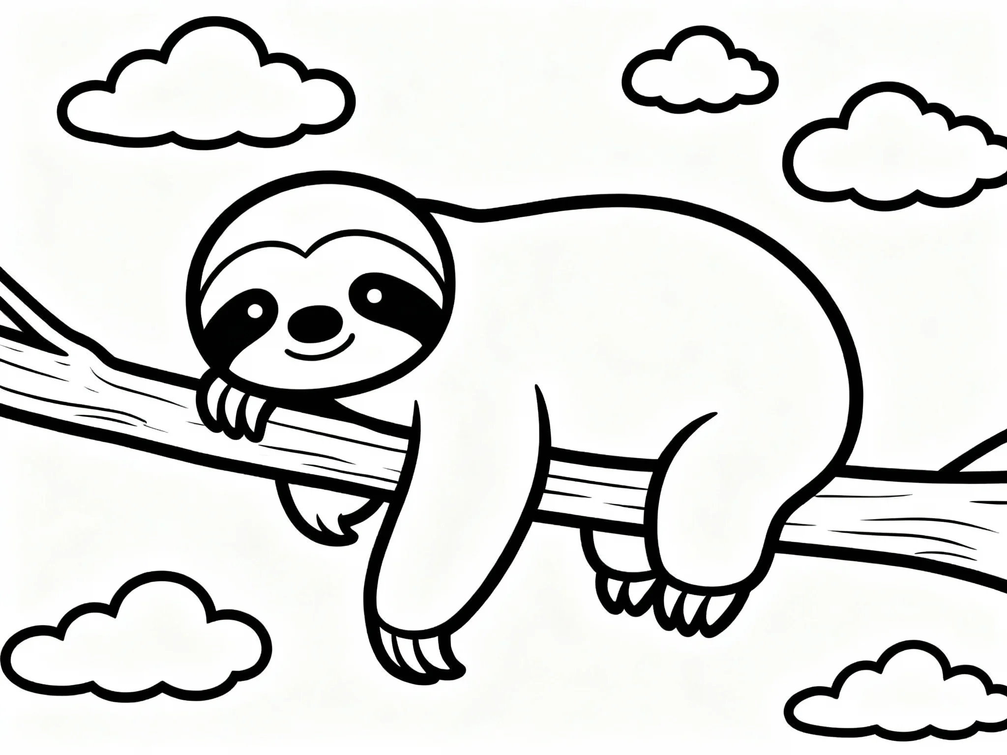 Sloth with Cloudy Sky