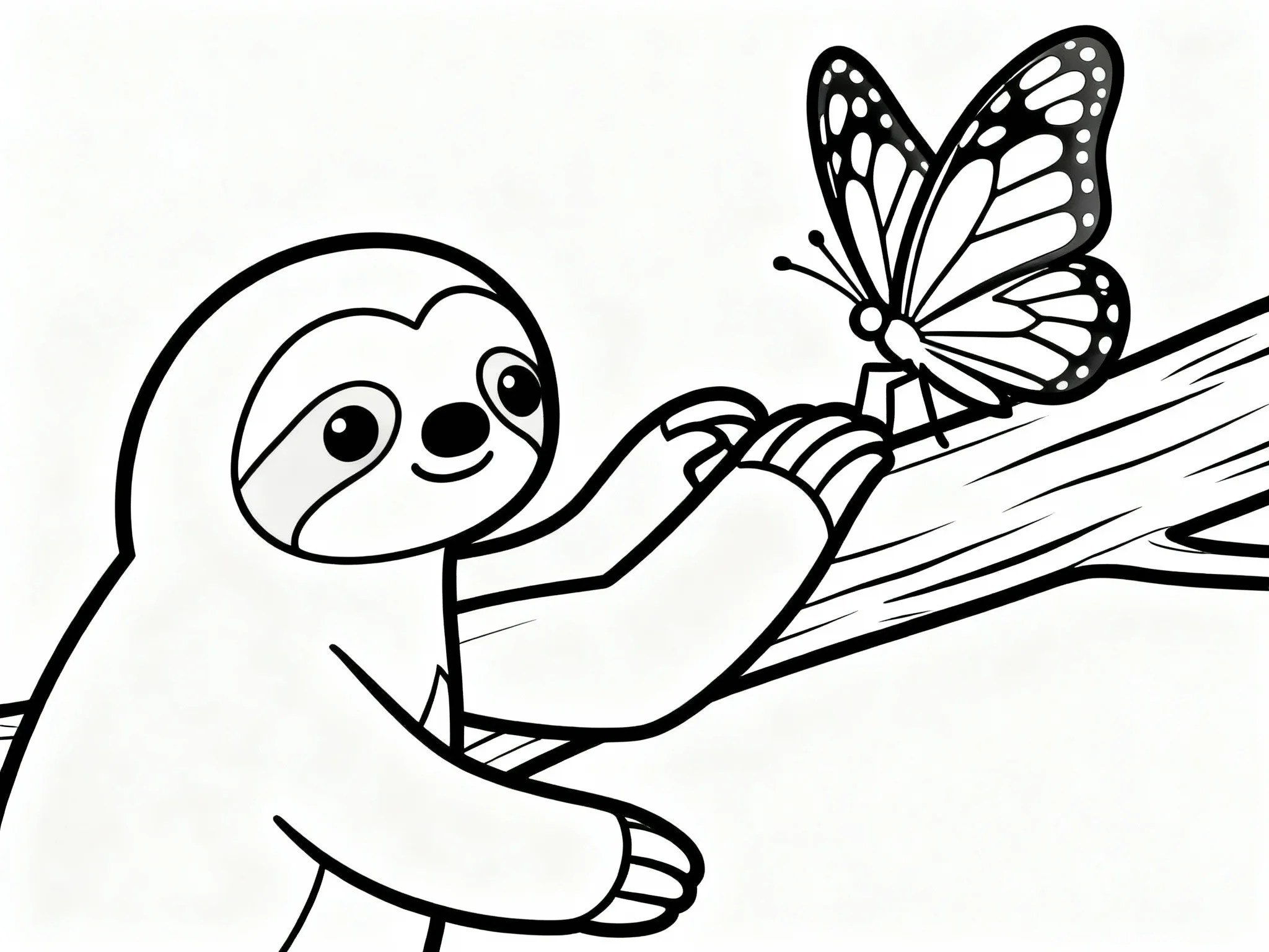 Sloth with Butterfly