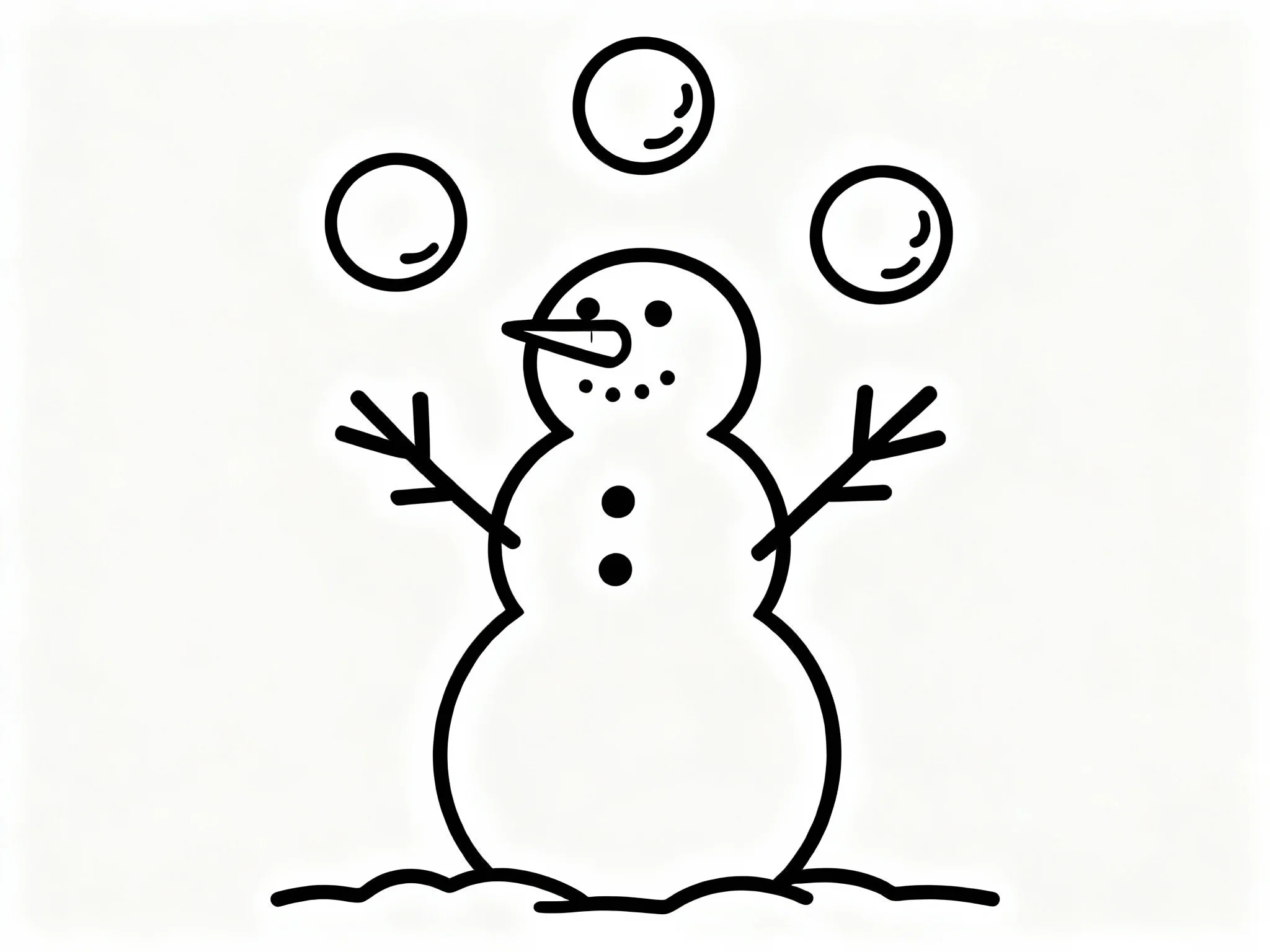 Snowman Juggling Snowballs