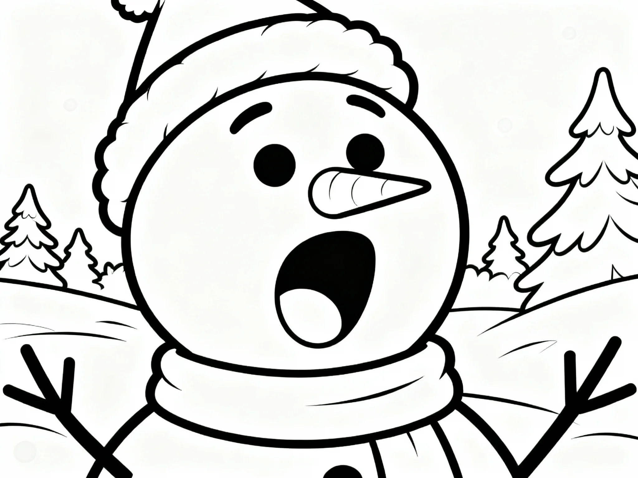 Snowman with Mouth Open
